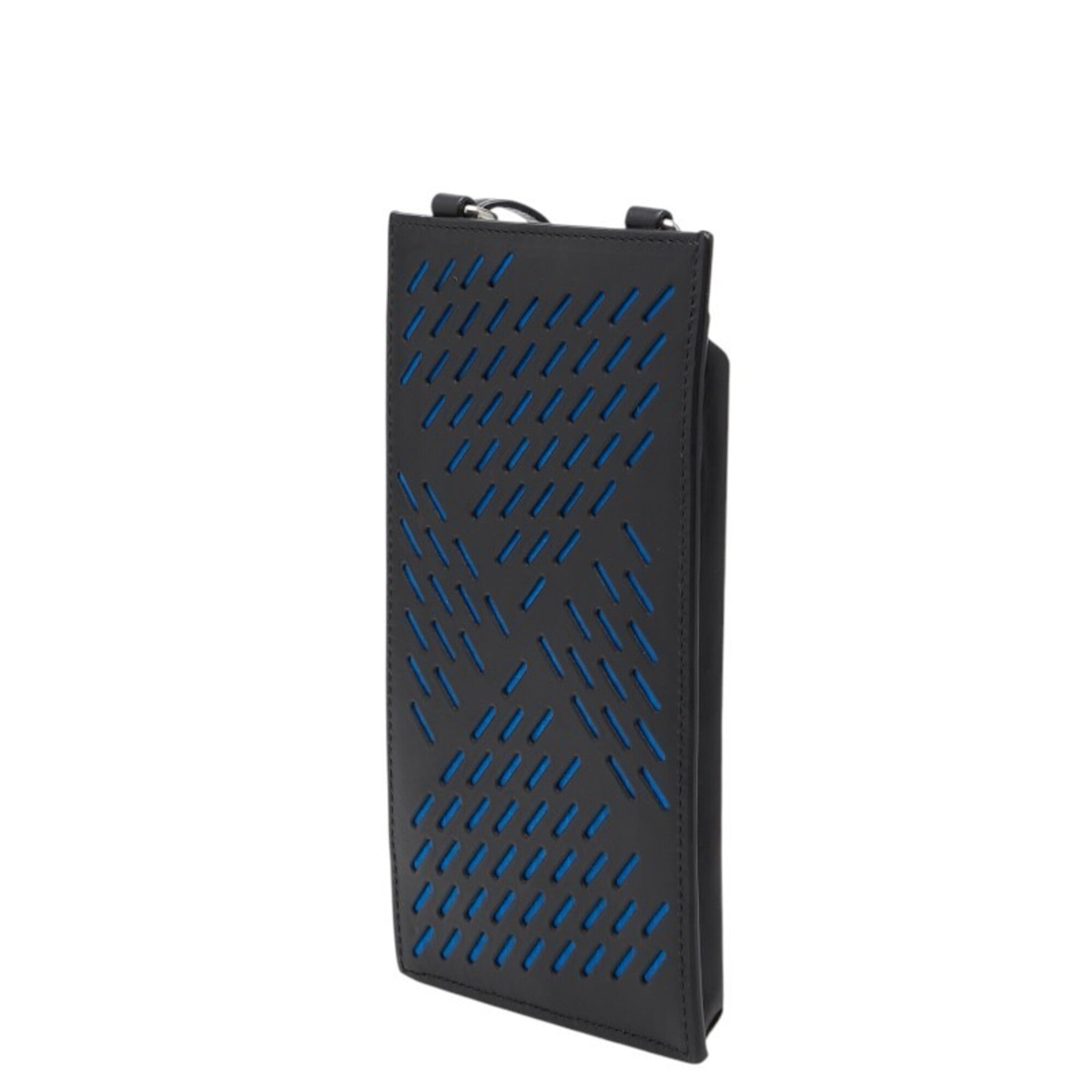 Bottega Veneta Black Blue Leather Phone Wallet (Pre-Owned)