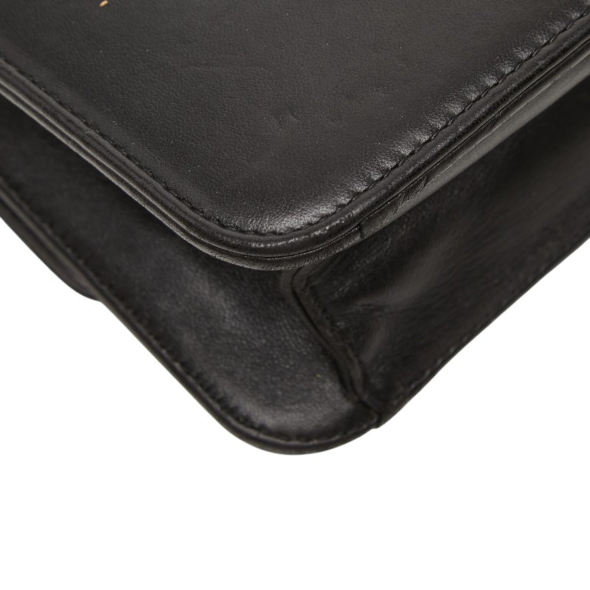Christian Dior Black Pink Spangles Leather Shoulder Bag (Pre-Owned)