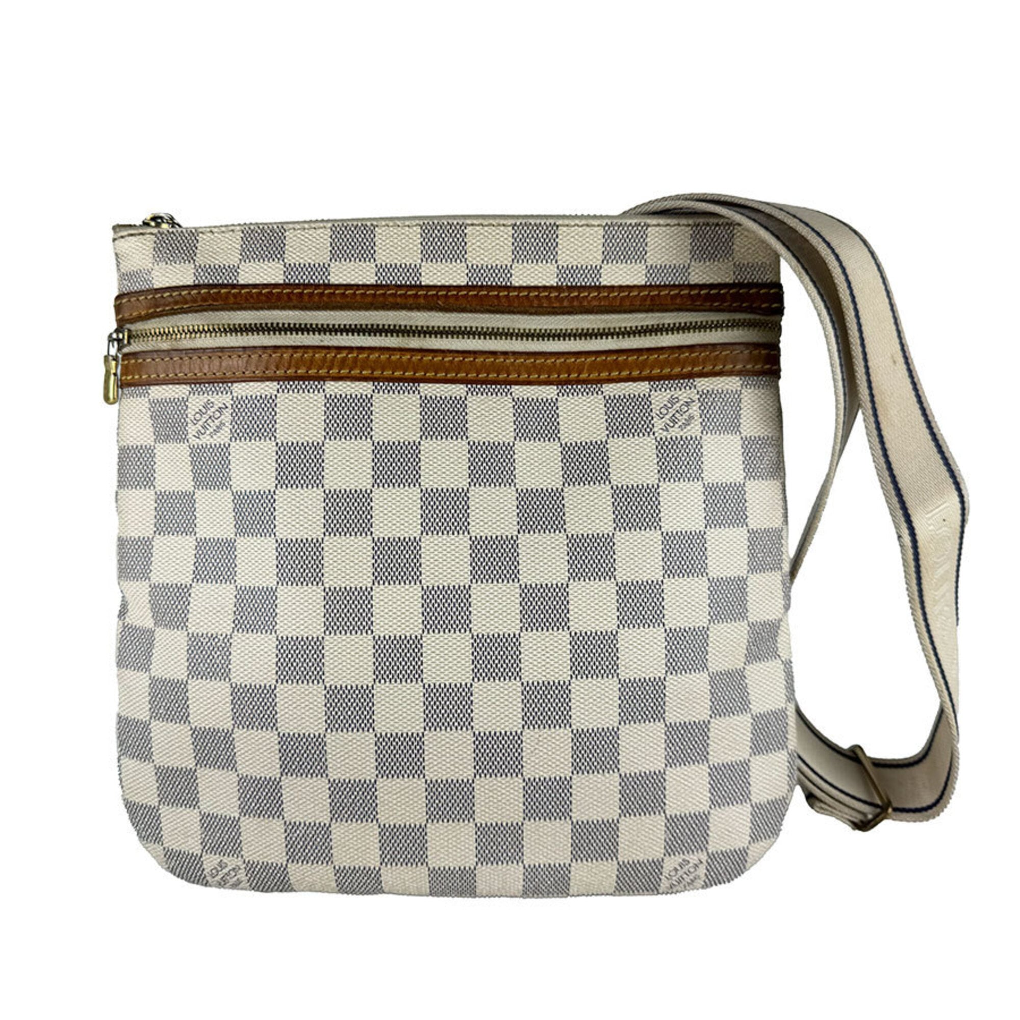 Louis Vuitton Ivory Damier Azur Canvas Pochette Shoulder Bag (Pre-Owned)