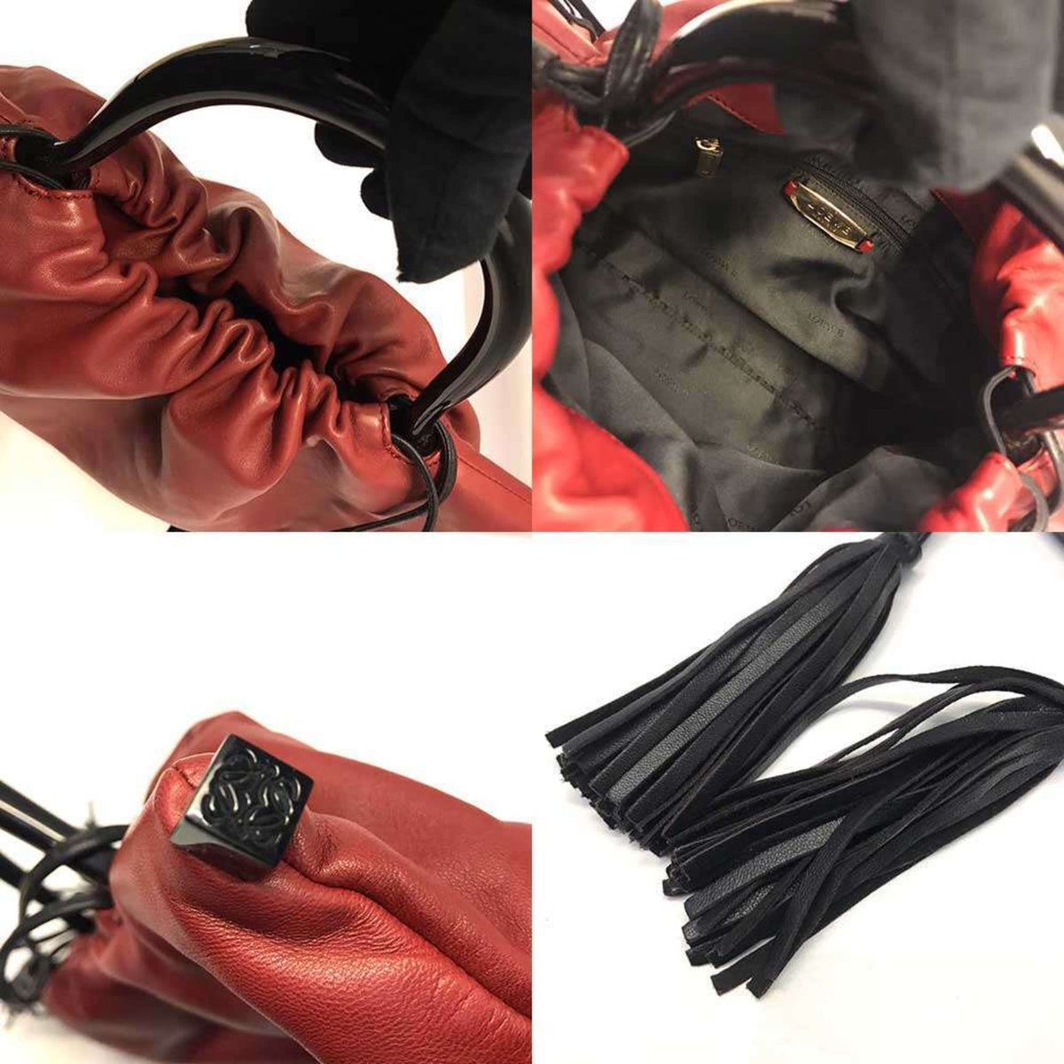 Loewe Red Color Leather Handbag (Pre-Owned)