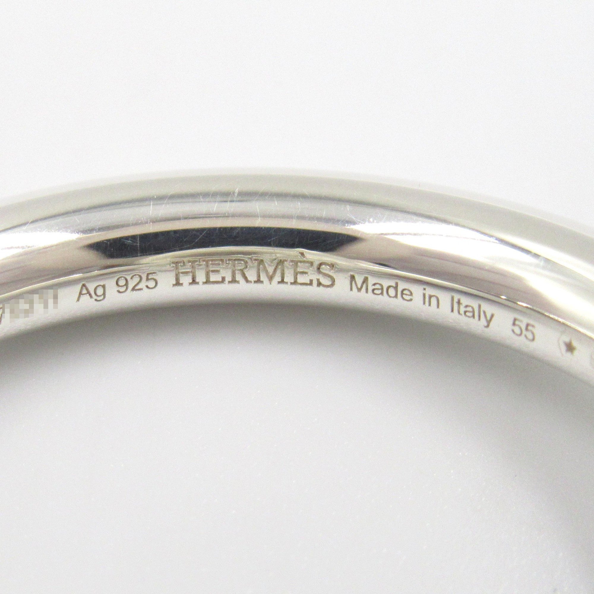 Hermes Silver Silver 925 Band Ring (Pre-Owned)