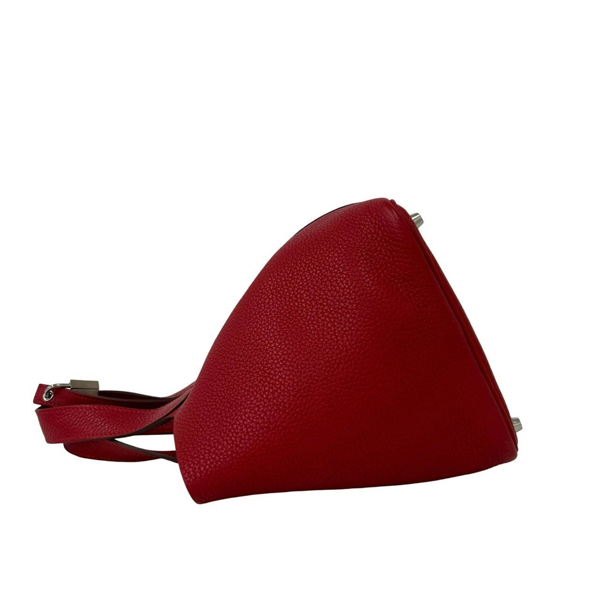 Hermes Red Color Taurillon Clemence Leather Handbag (Pre-Owned)