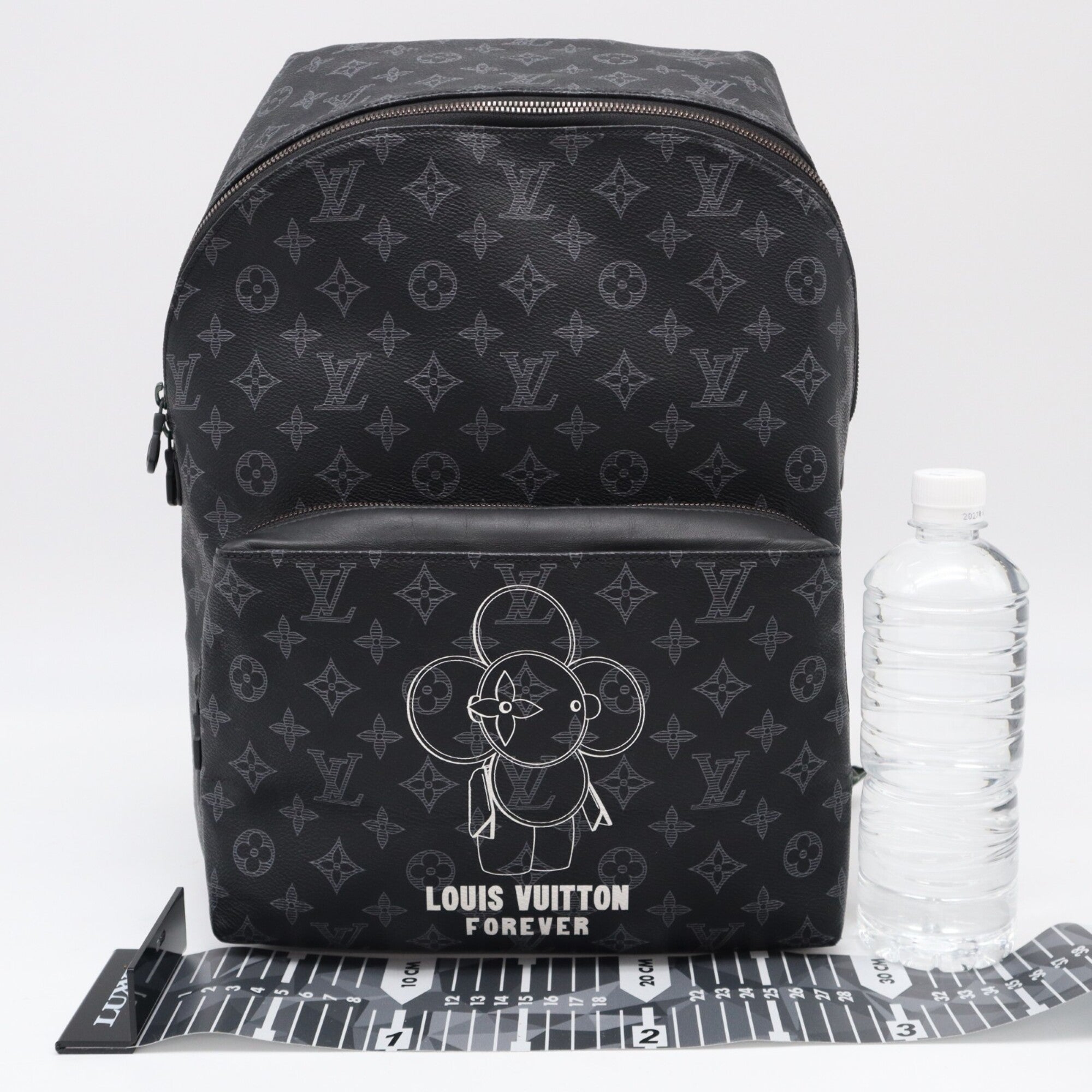 Louis Vuitton Monogram Black Gray White Coated Canvas Leather Backpack (Pre-Owned)