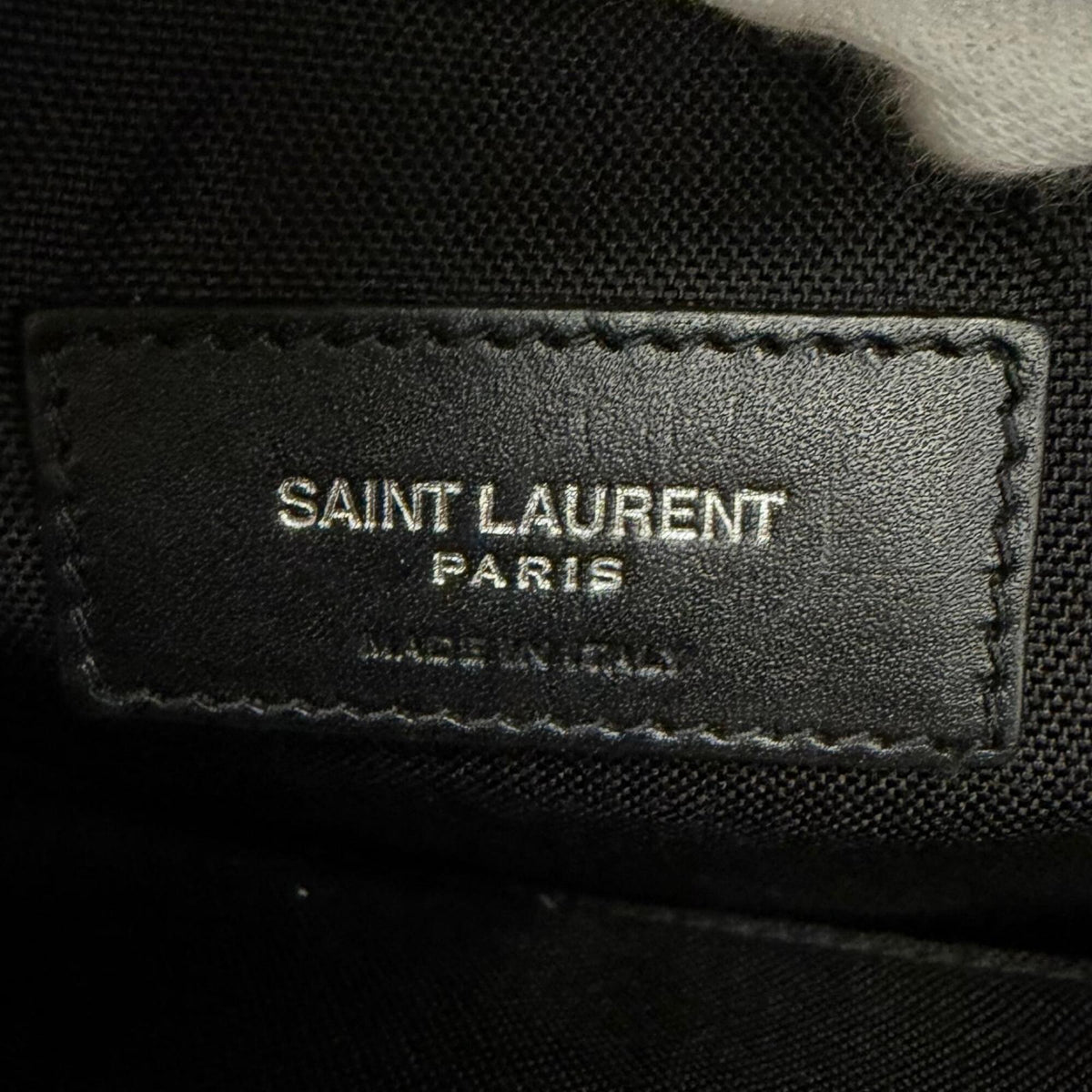 Saint Laurent Black Canvas Leather Backpack (Pre-Owned)