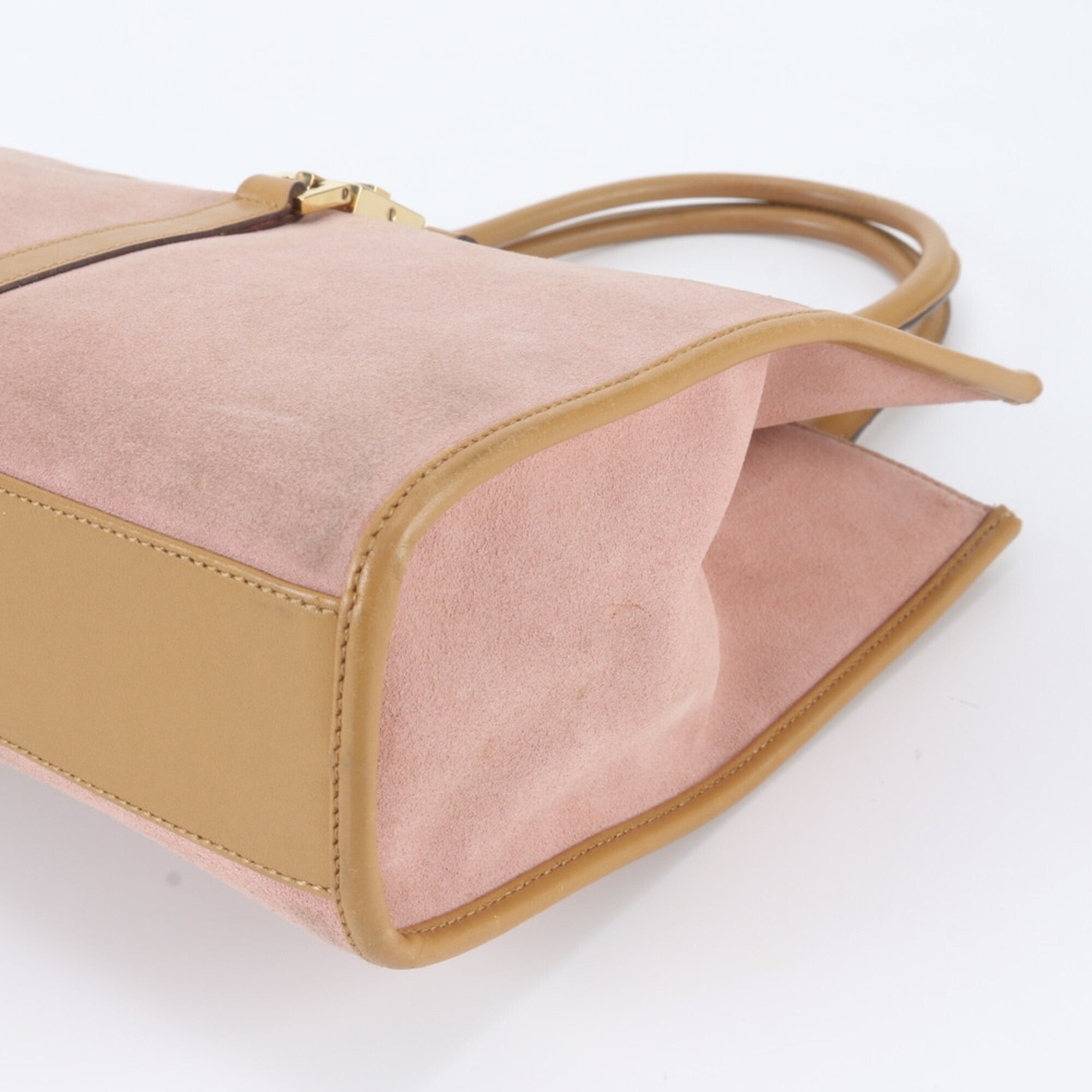 Gucci Jackie Beige Pink Leather Handbag Tote Bag (Pre-Owned)