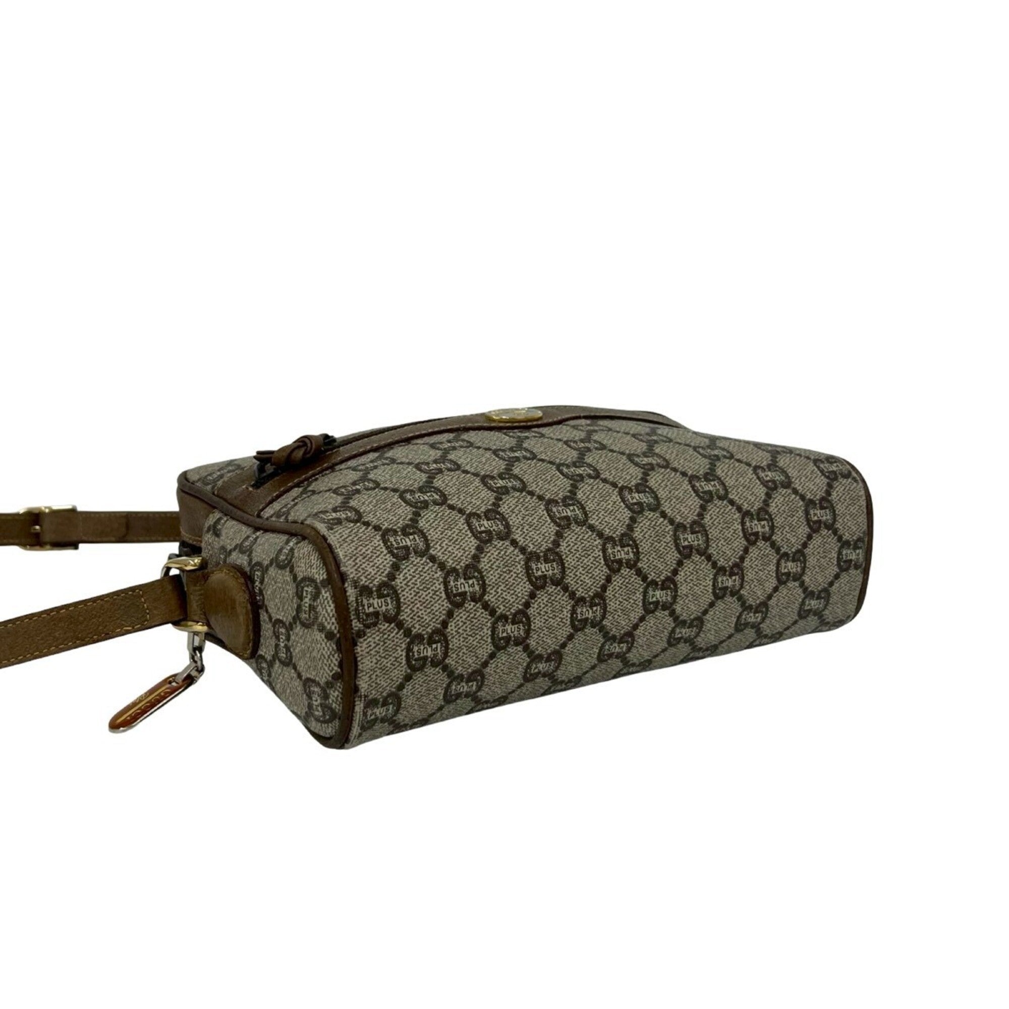 Gucci Brown Leather Pvc Pochette Shoulder Bag (Pre-Owned)