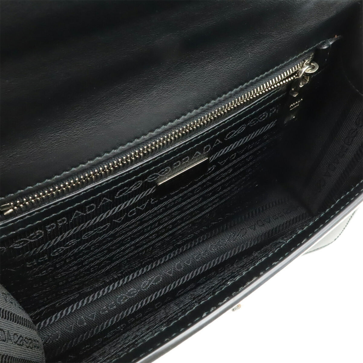 Prada Black Nero Leather Clutch Bag Shoulder Bag (Pre-Owned)