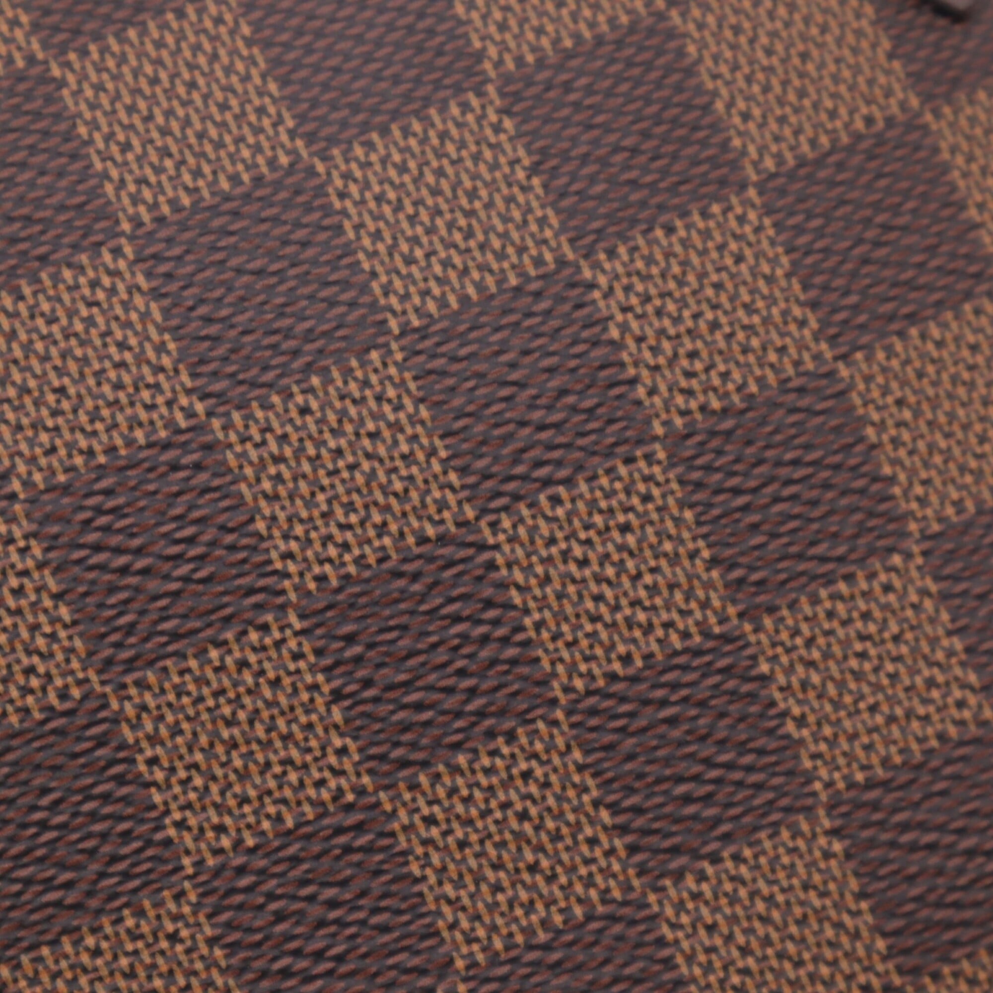 Louis Vuitton Damier Beige Brown Damier Canvas Coated Canvas Leather Handbag Pouch (Pre-Owned)