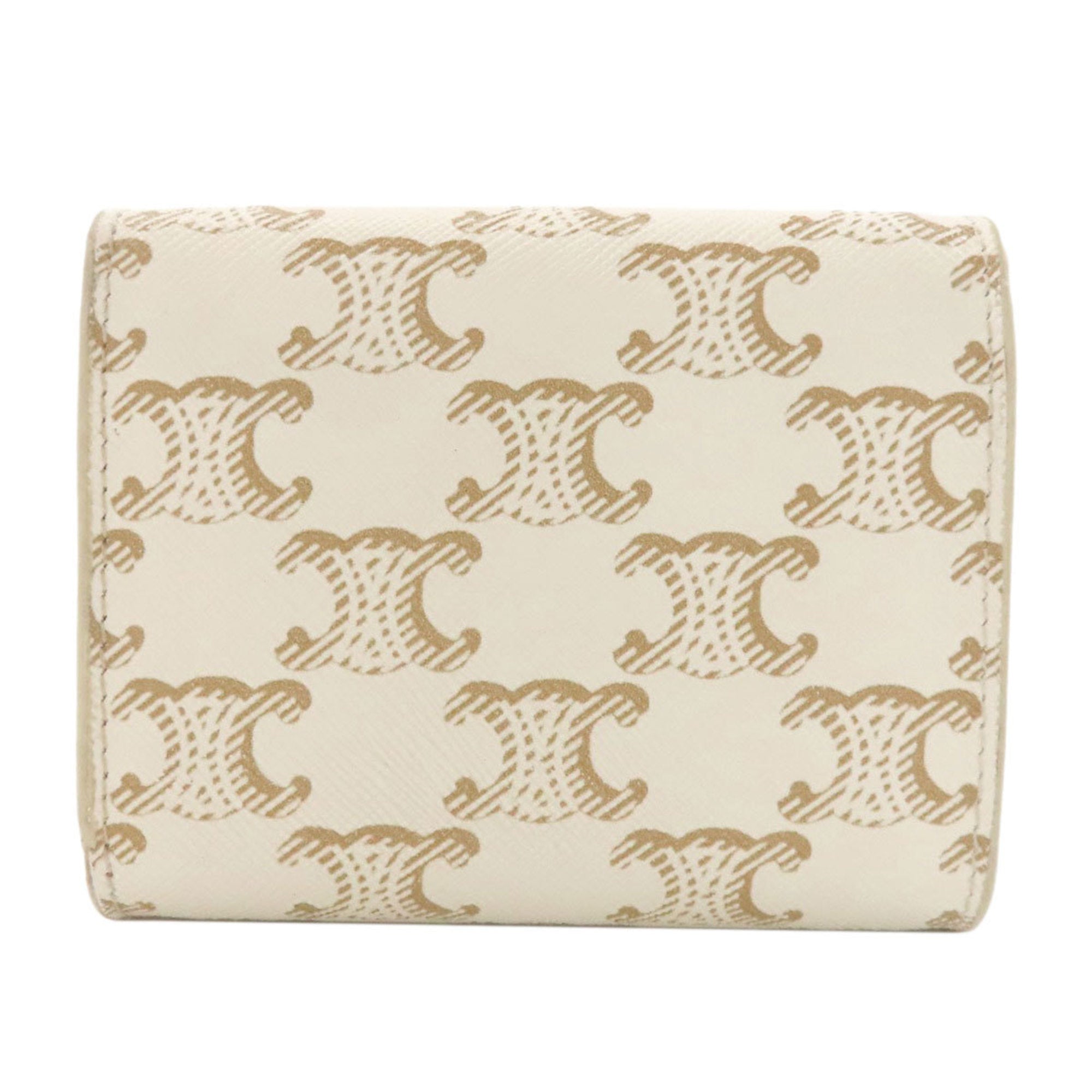Celine White Leather Wallet (Tri-Fold) (Pre-Owned)