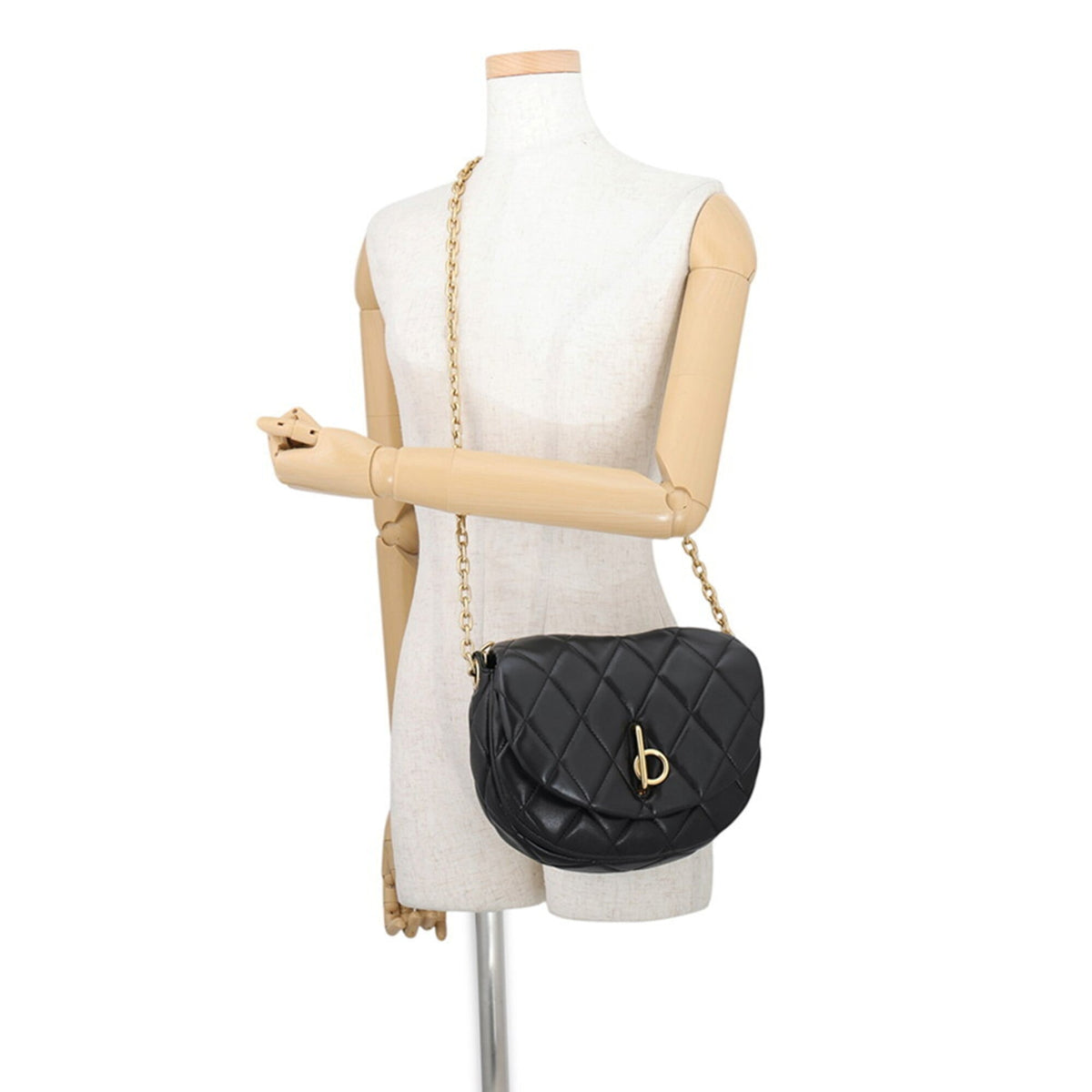 Burberry Black Leather Handbag Shoulder Bag (Pre-Owned)