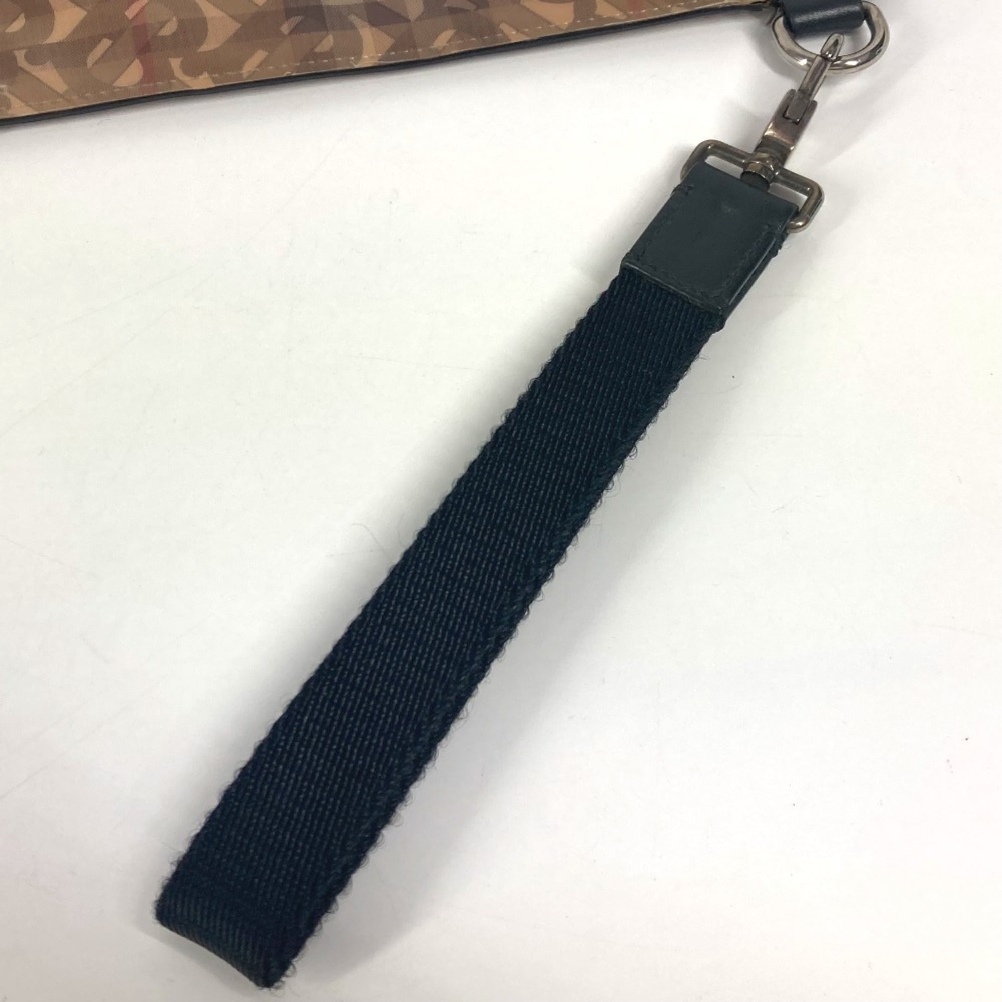 Burberry Beige Black Nylon Clutch Bag Pouch (Pre-Owned)