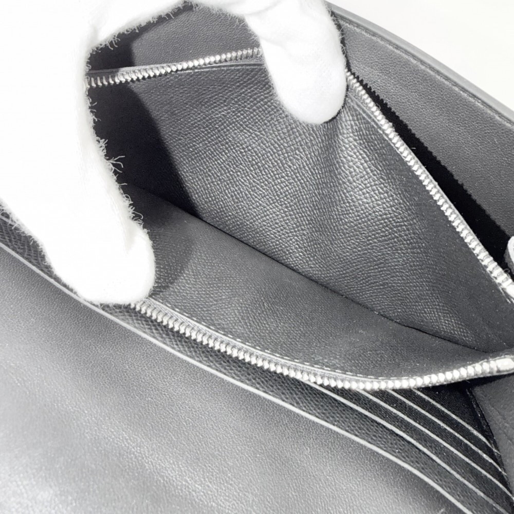 Hermes Black Epsom Leather Chain/Shoulder Wallet (Pre-Owned)