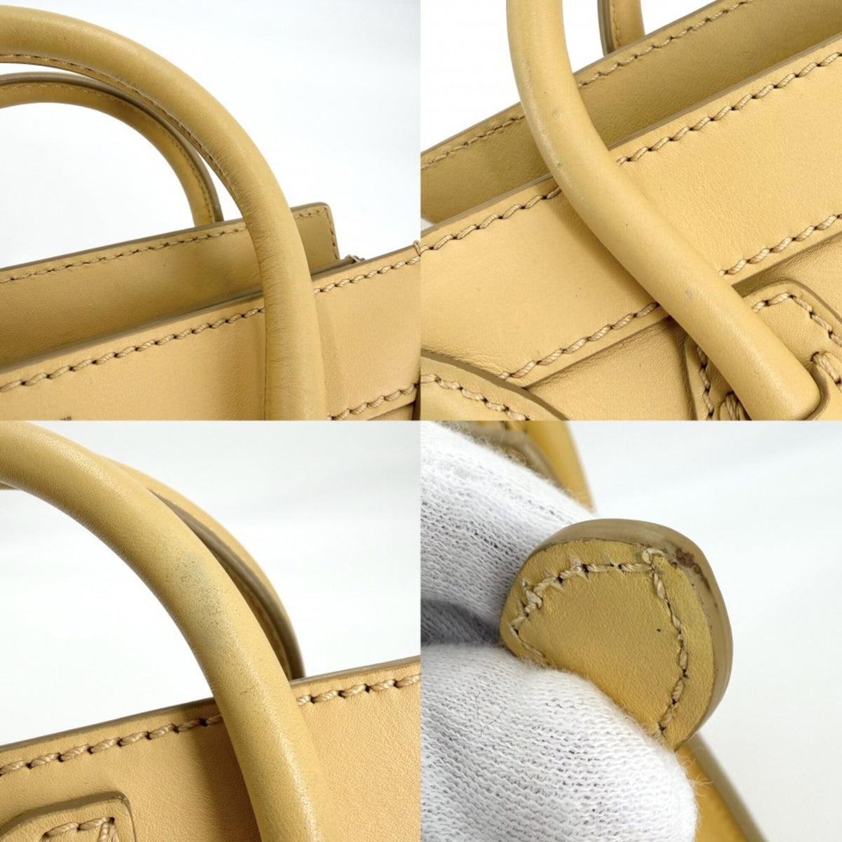 Celine Yellow Leather Handbag Shoulder Bag (Pre-Owned)