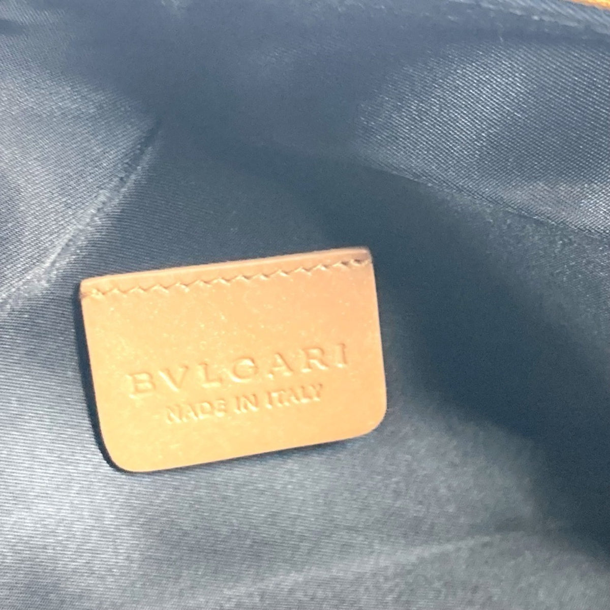 Bvlgari Beige Leather Pvc Pouch (Pre-Owned)