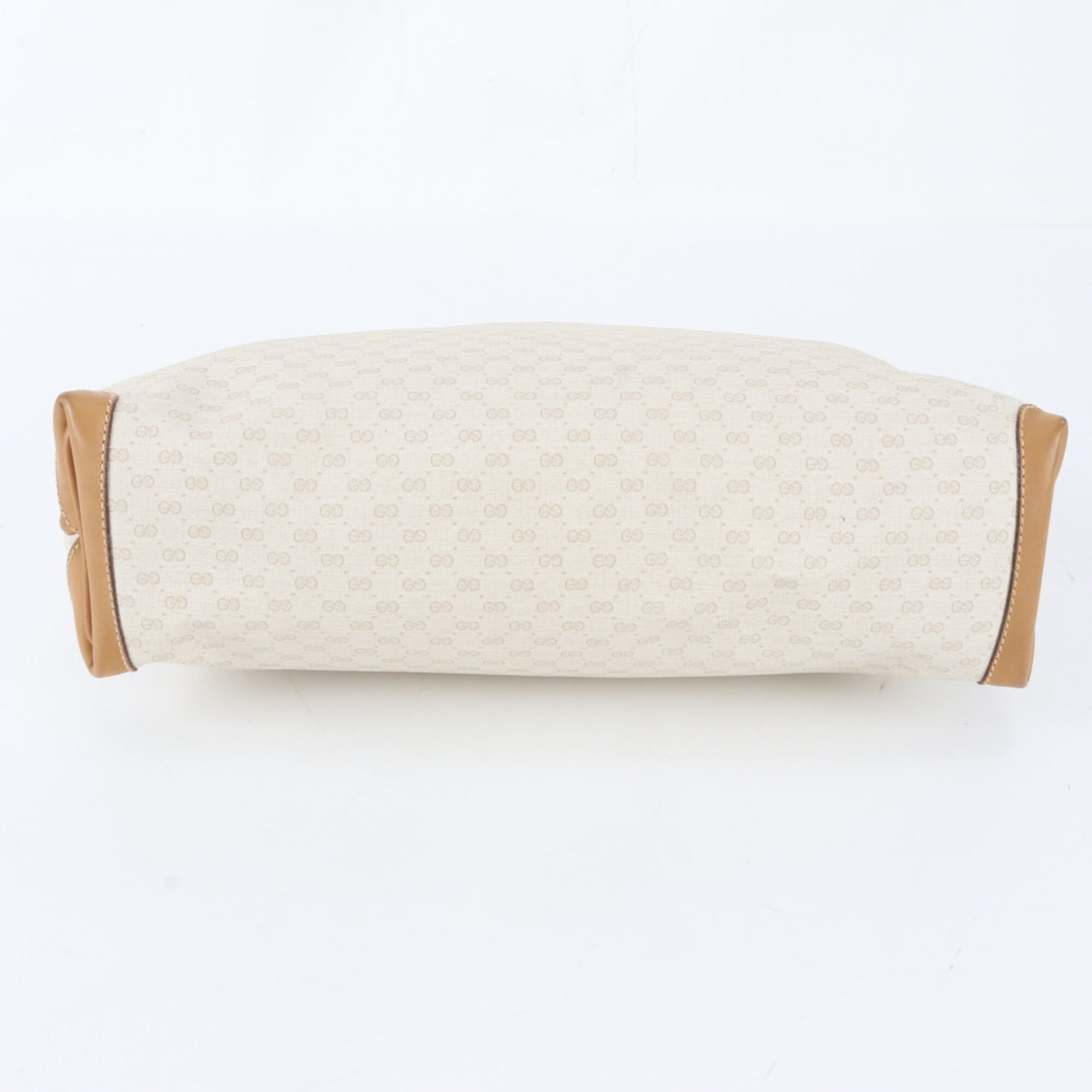 Gucci Beige Leather Coated Canvas Handbag (Pre-Owned)