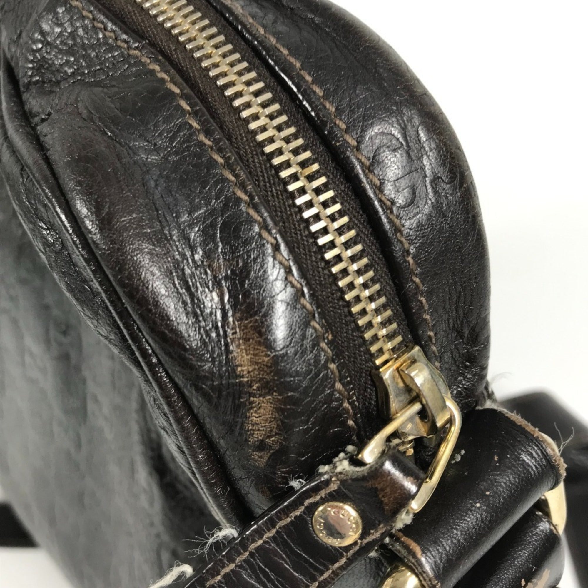 Gucci Brown Leather Pochette Shoulder Bag (Pre-Owned)