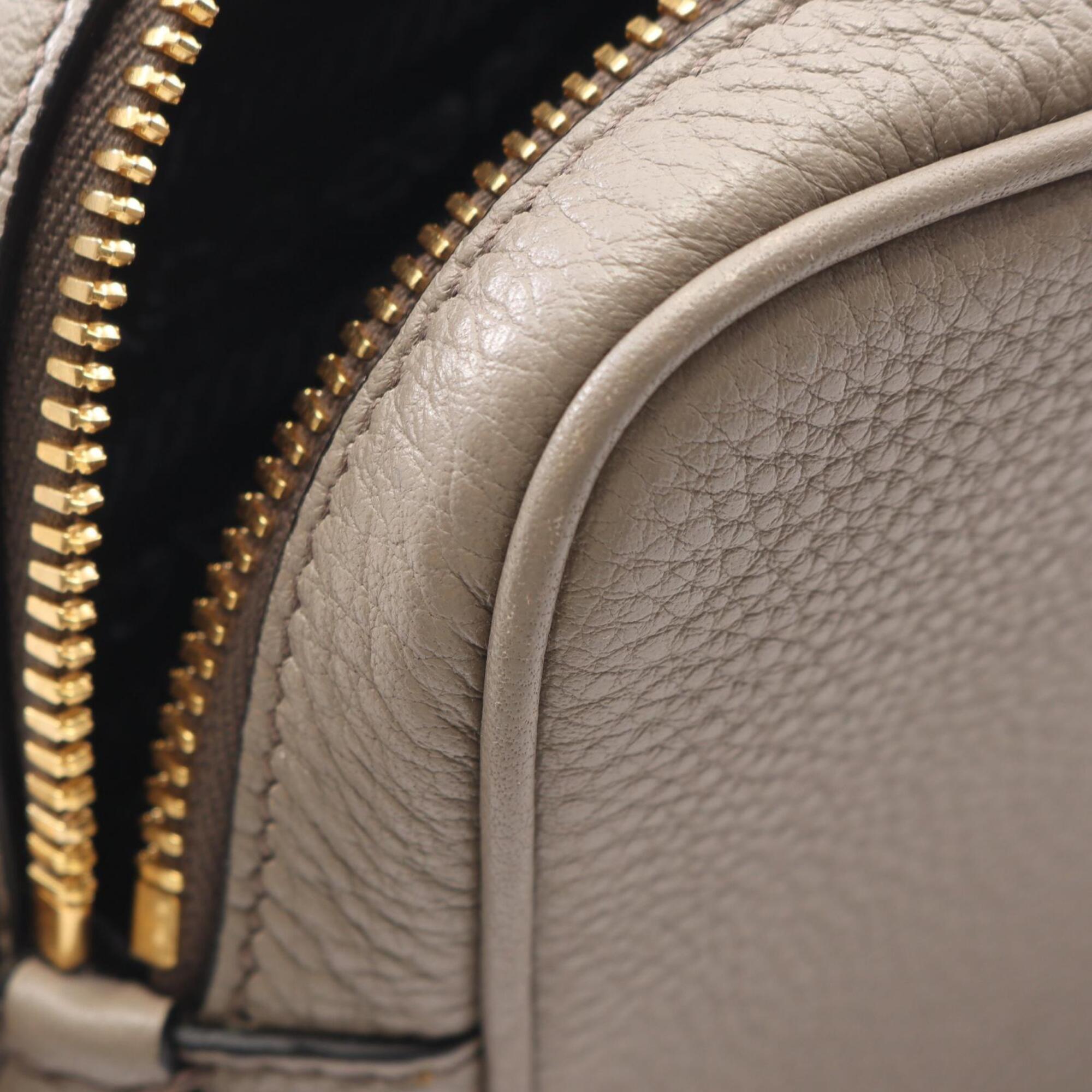 Prada Beige Leather Handbag Shoulder Bag (Pre-Owned)