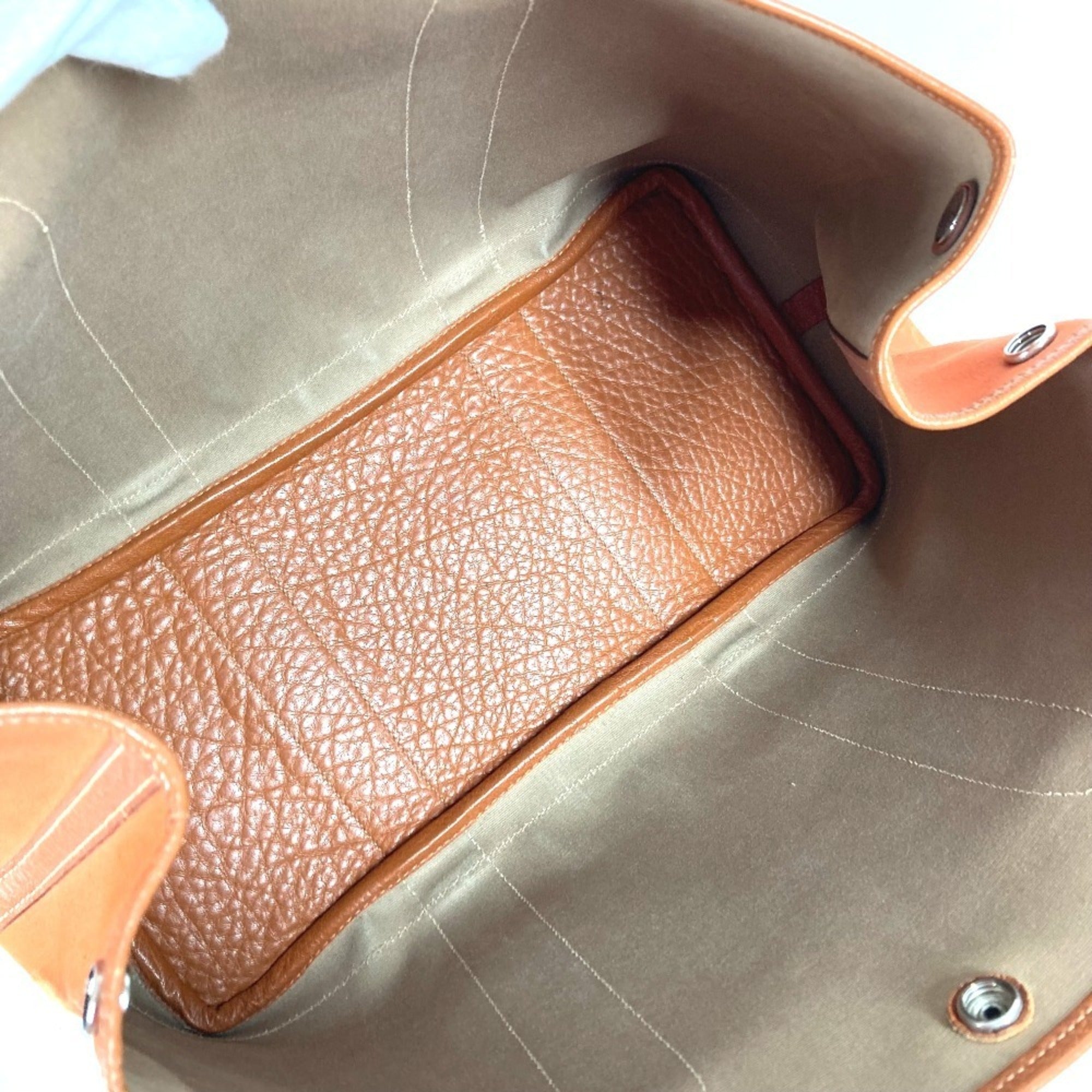 Hermes Orange Canvas Leather Handbag Shoulder Bag Tote Bag (Pre-Owned)