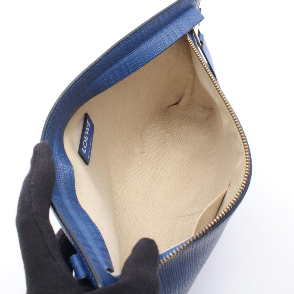 Loewe Blue Leather Clutch Bag Pouch (Pre-Owned)
