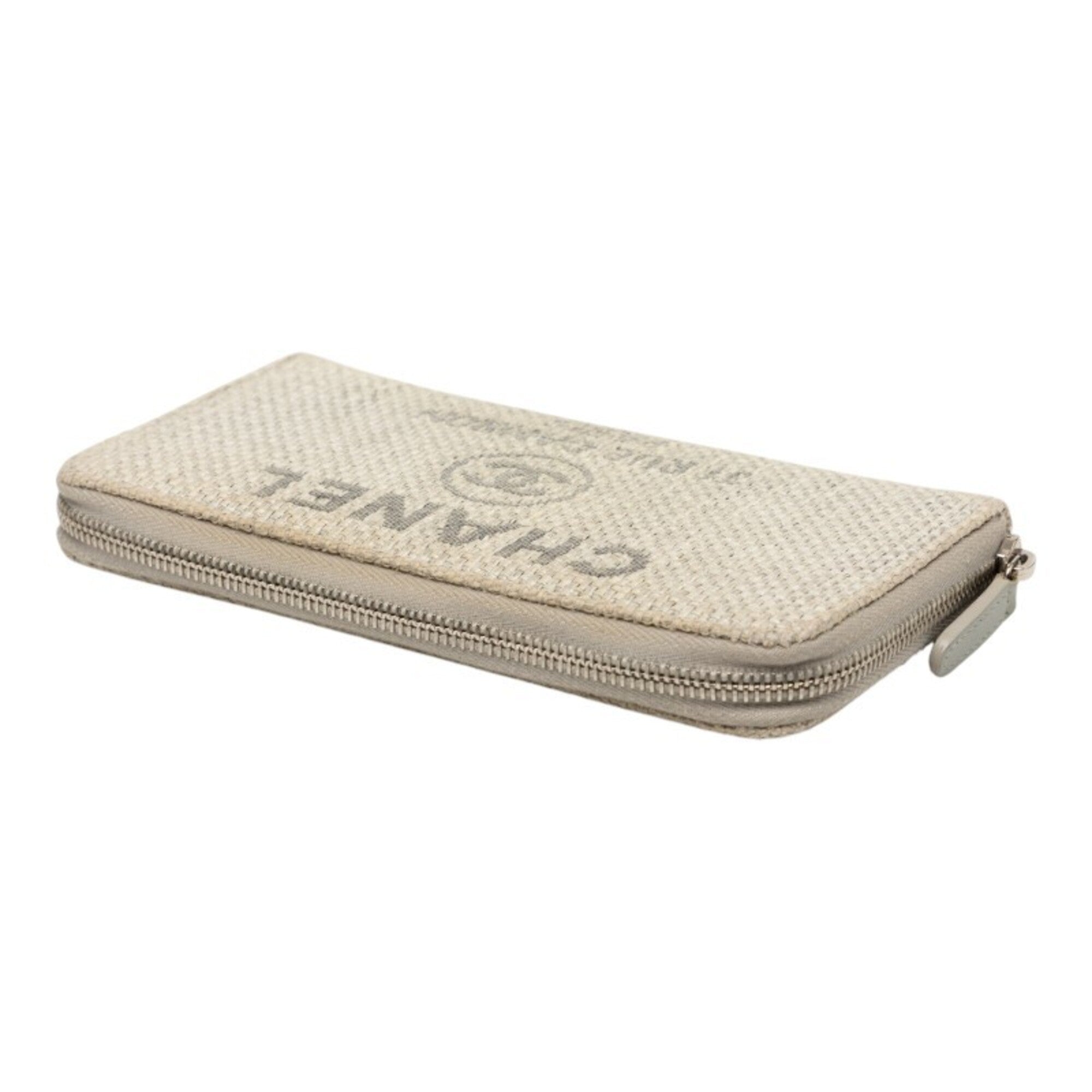 Chanel Gray Tweed Long Wallet (Bi-Fold) (Pre-Owned)