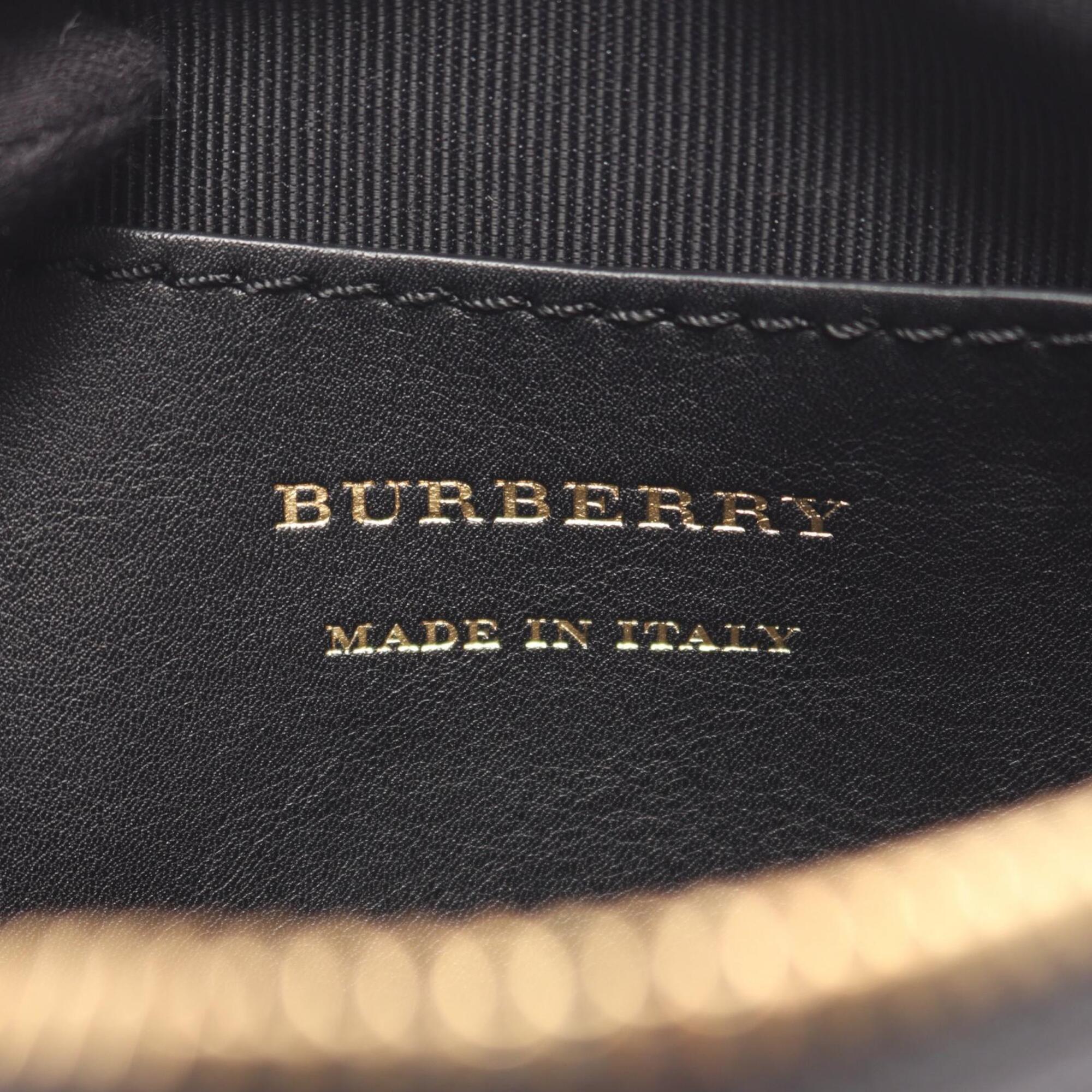 Burberry Beige Black Canvas Leather Fanny Pack Handbag (Pre-Owned)