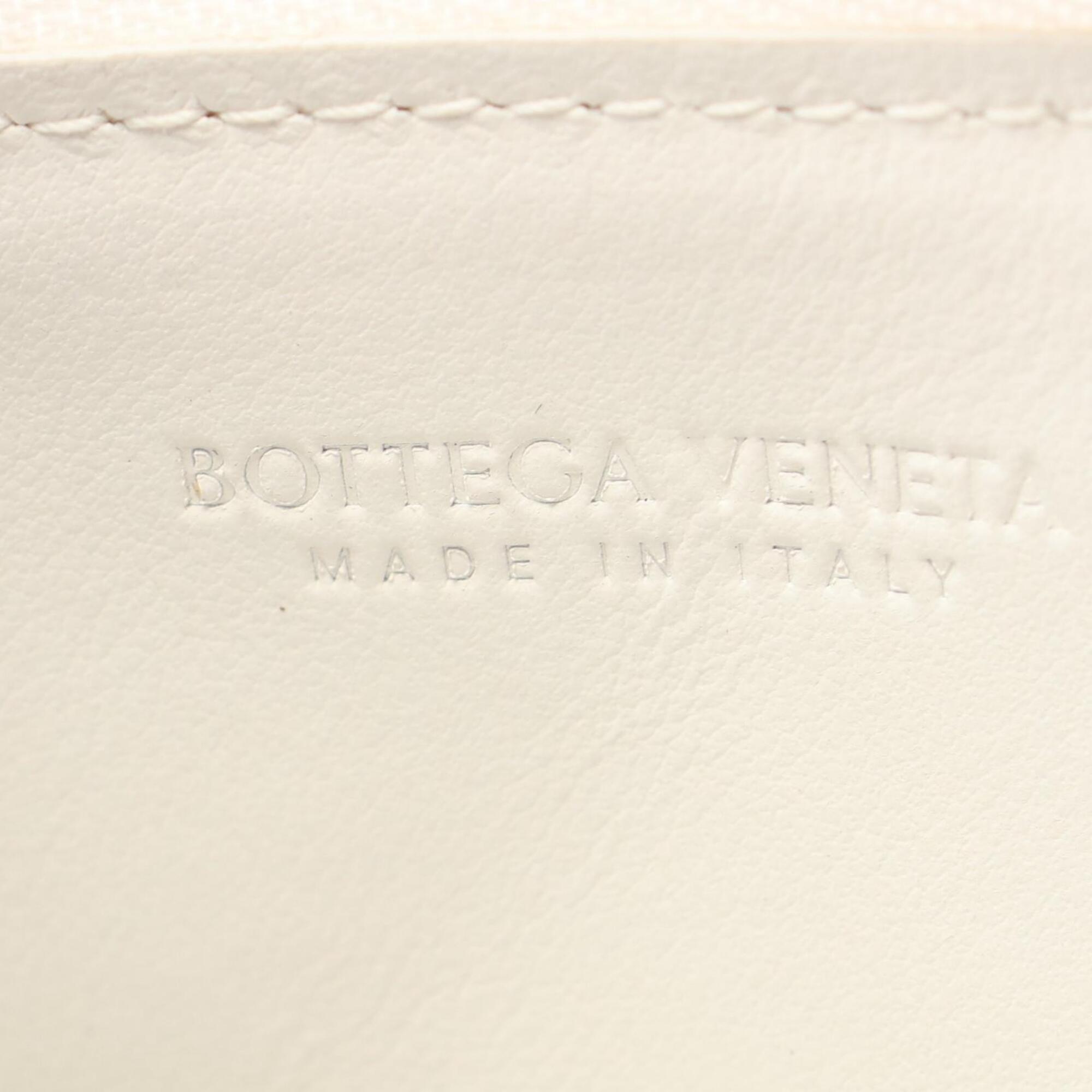 Bottega Veneta White Leather Coin Purse/Coin Case (Pre-Owned)
