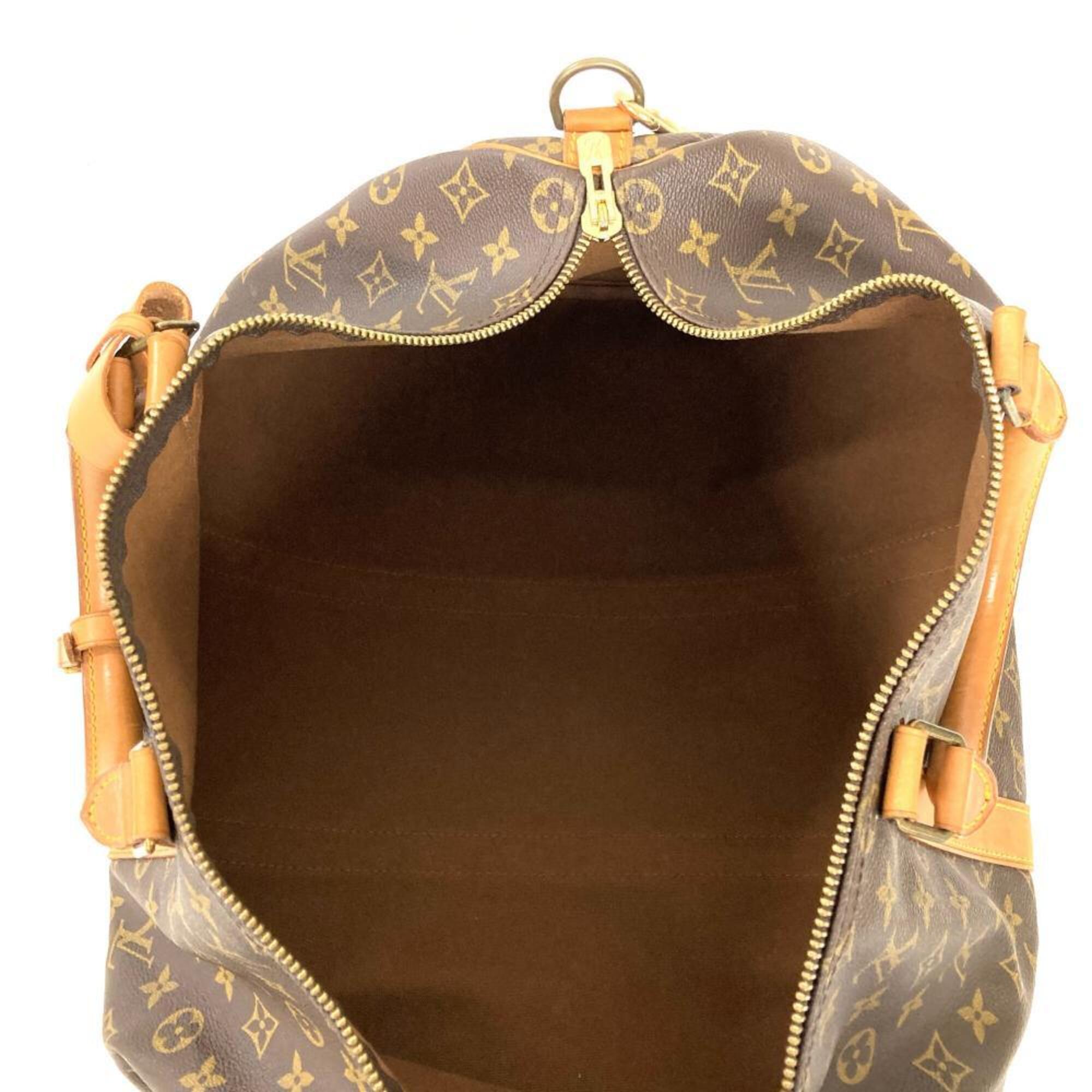 Louis Vuitton Brown Monogram Canvas Leather Boston Bag (Pre-Owned)