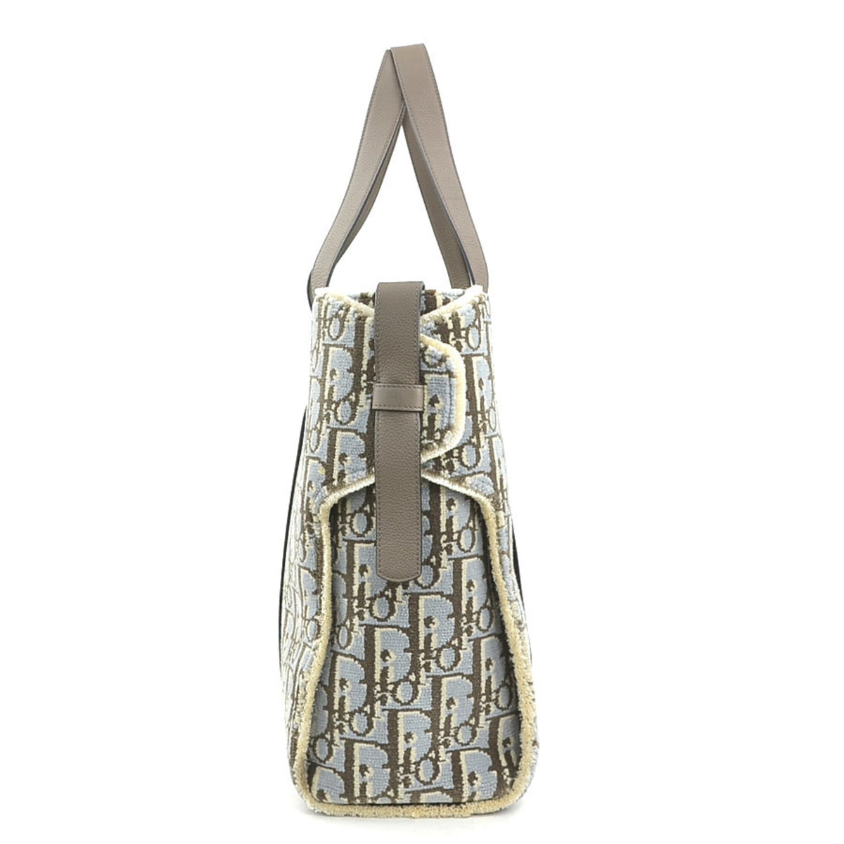 Christian Dior Gray Light Blue Leather Handbag (Pre-Owned)