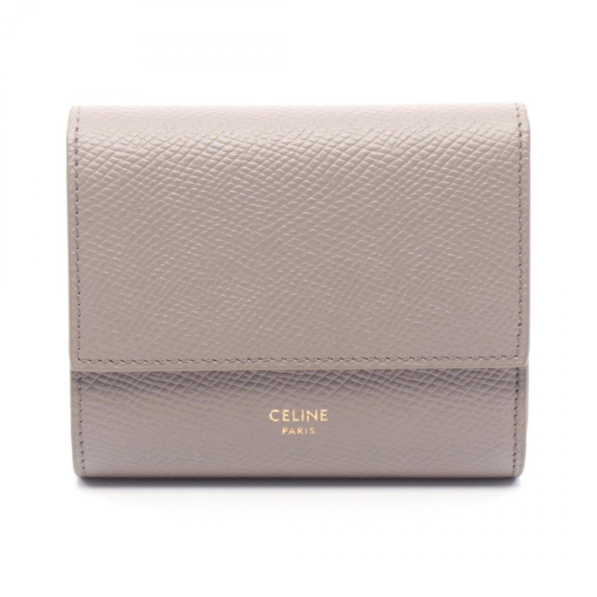 Celine Beige Leather Wallet (Tri-Fold) (Pre-Owned)
