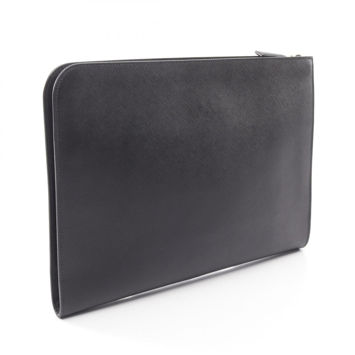 Prada Black Saffiano Triangle Clutch Bag Handbag Weekend Bag (Pre-Owned)