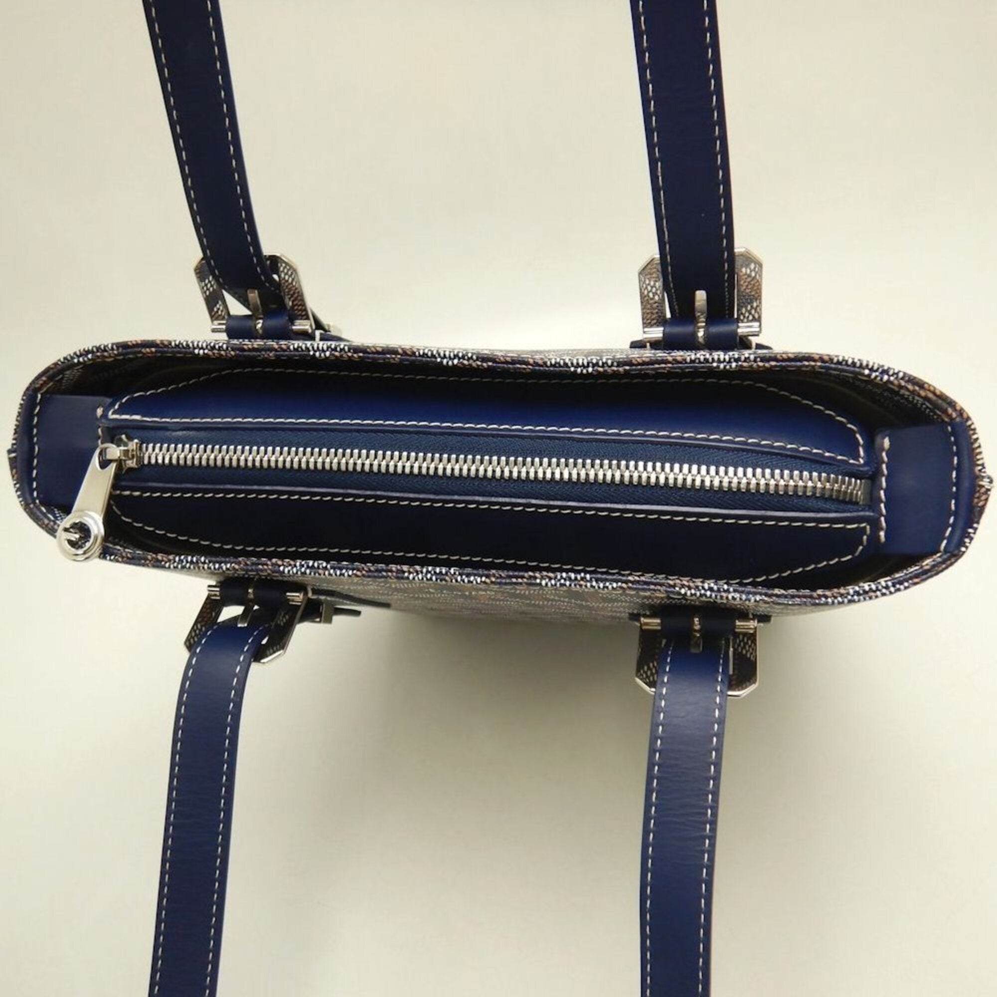 Goyard Navy Coated Canvas Tote Bag (Pre-Owned)