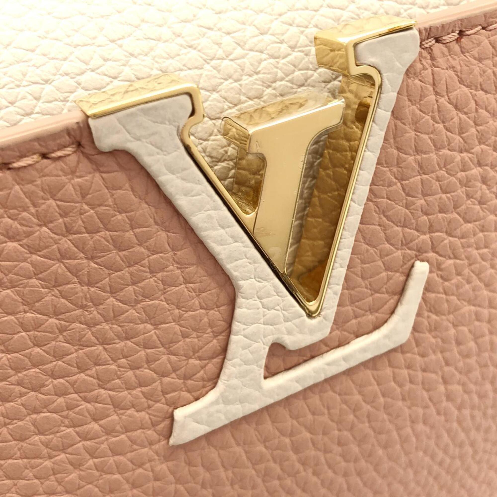 Louis Vuitton Pink Beige Leather Handbag (Pre-Owned)