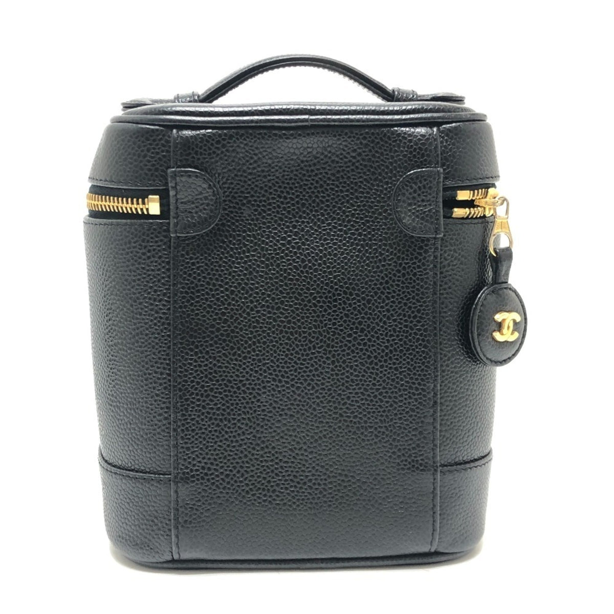 Chanel Black Grained Calfskin Handbag Vanity Bag (Pre-Owned)