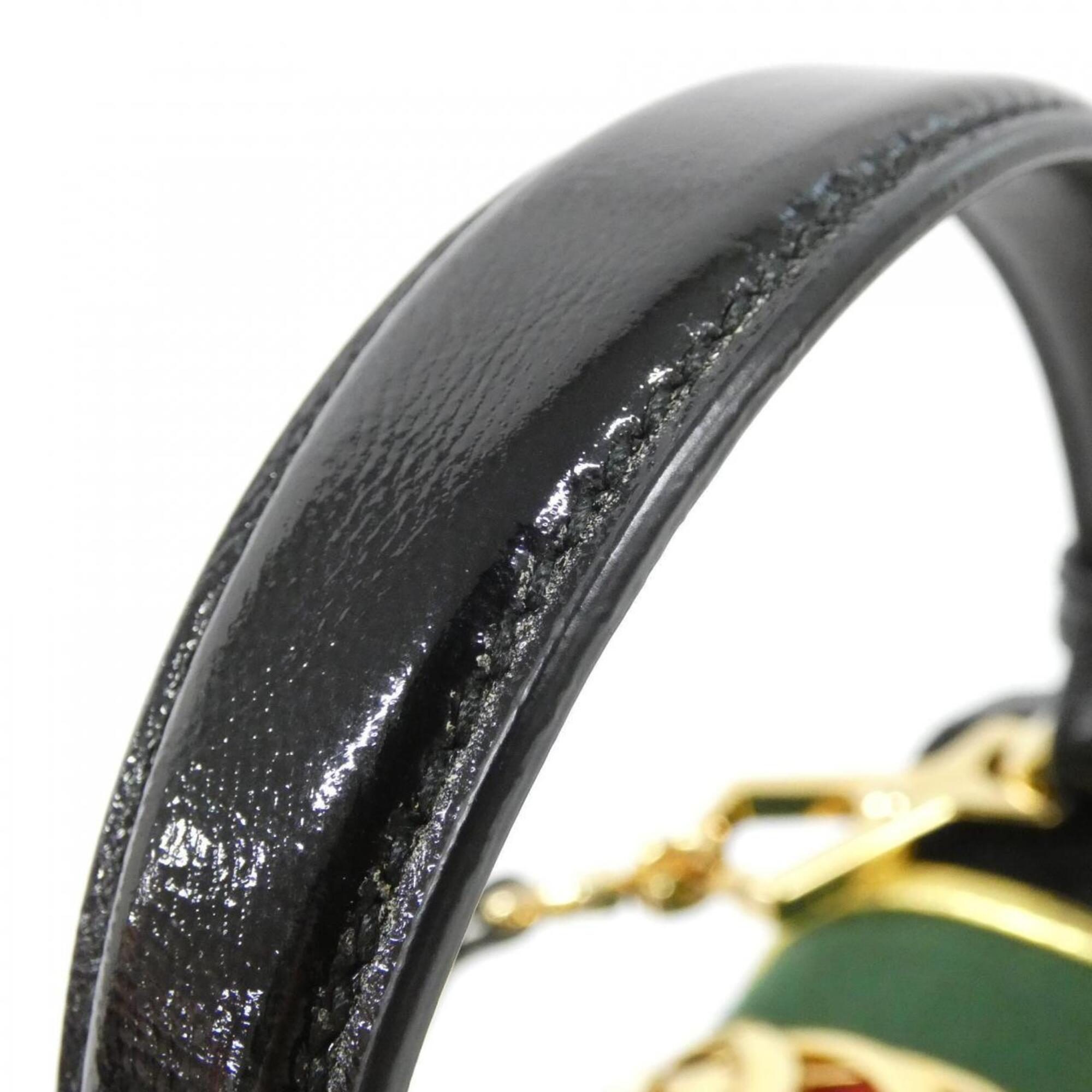 Gucci Black Velvet Leather Handbag (Pre-Owned)