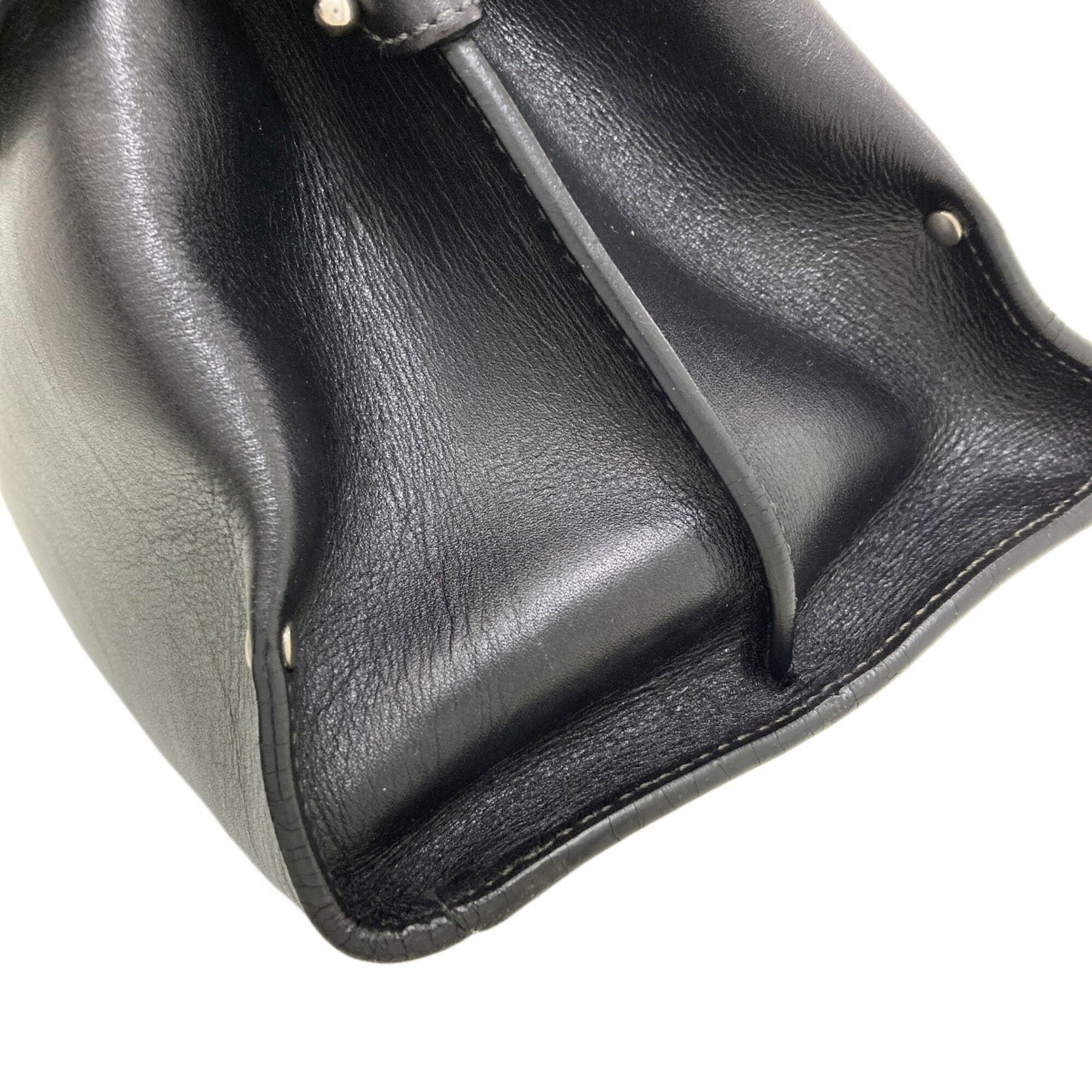 Salvatore Ferragamo Black Leather Tote Bag (Pre-Owned)