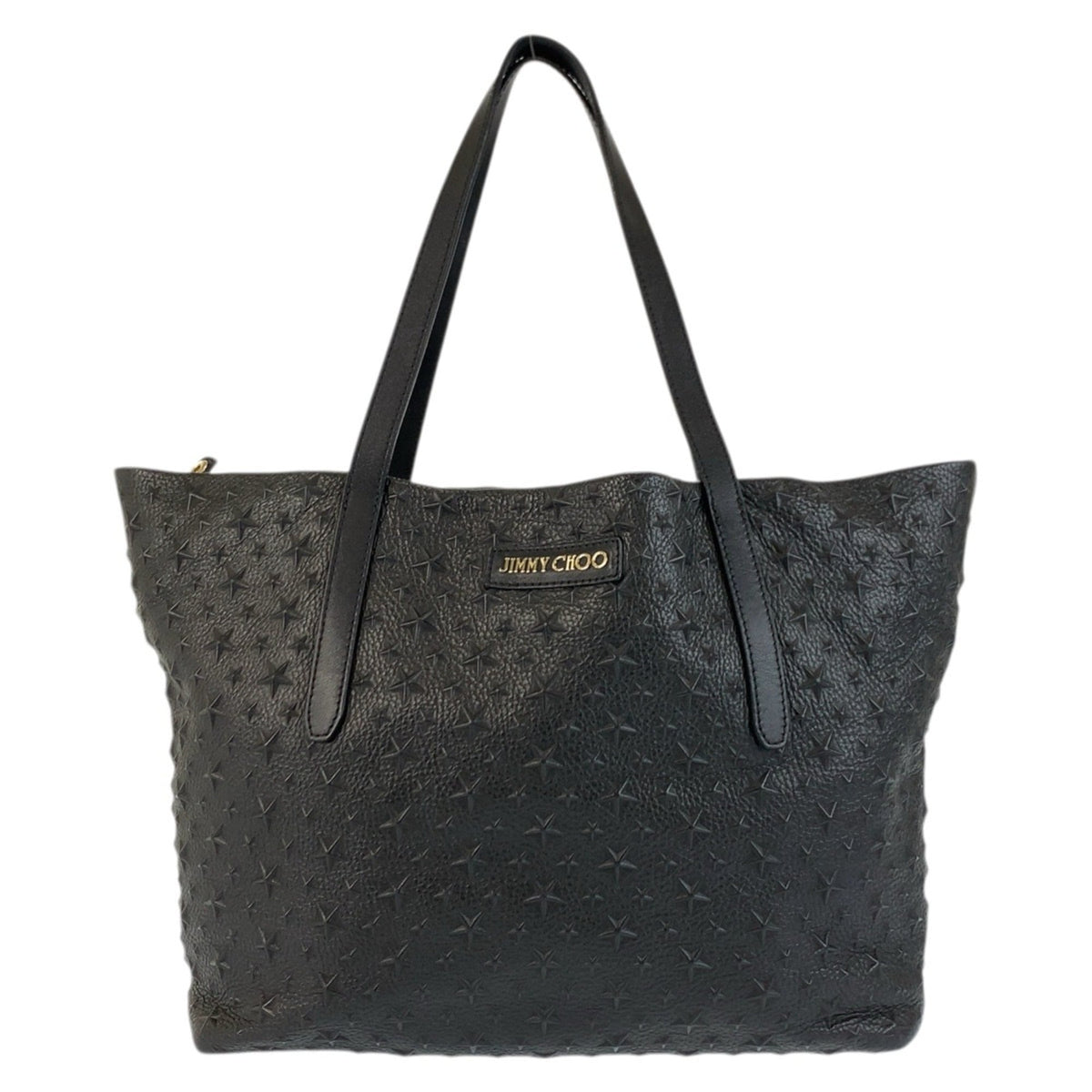 Jimmy Choo Black Leather Shoulder Bag Tote Bag (Pre-Owned)