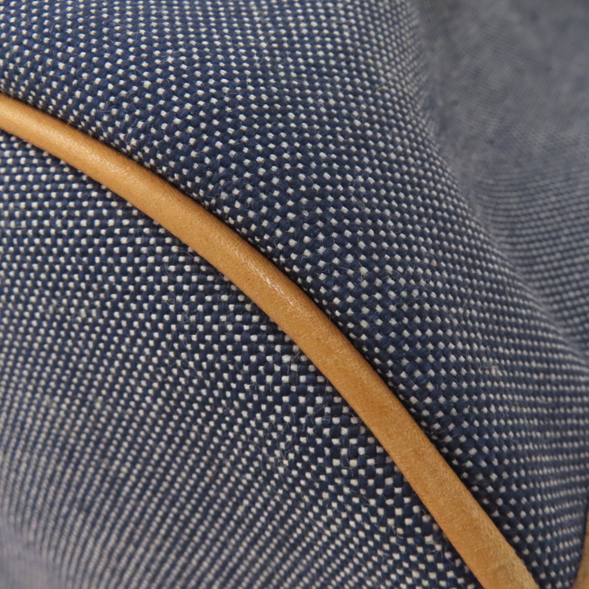 Longchamp Blue Brown Denim Shoulder Bag (Pre-Owned)