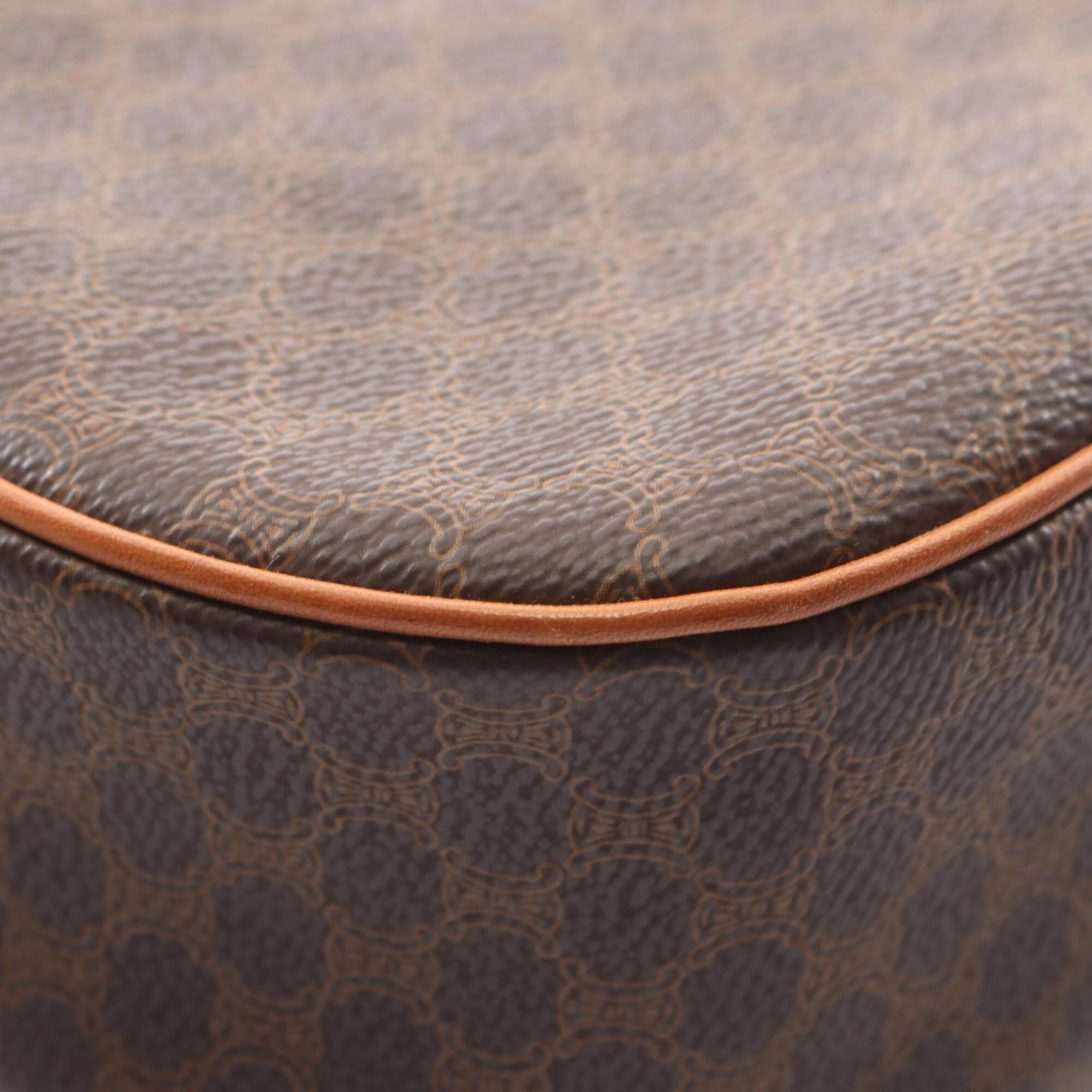 Celine Brown Coated Canvas Leather Handbag Shoulder Bag (Pre-Owned)