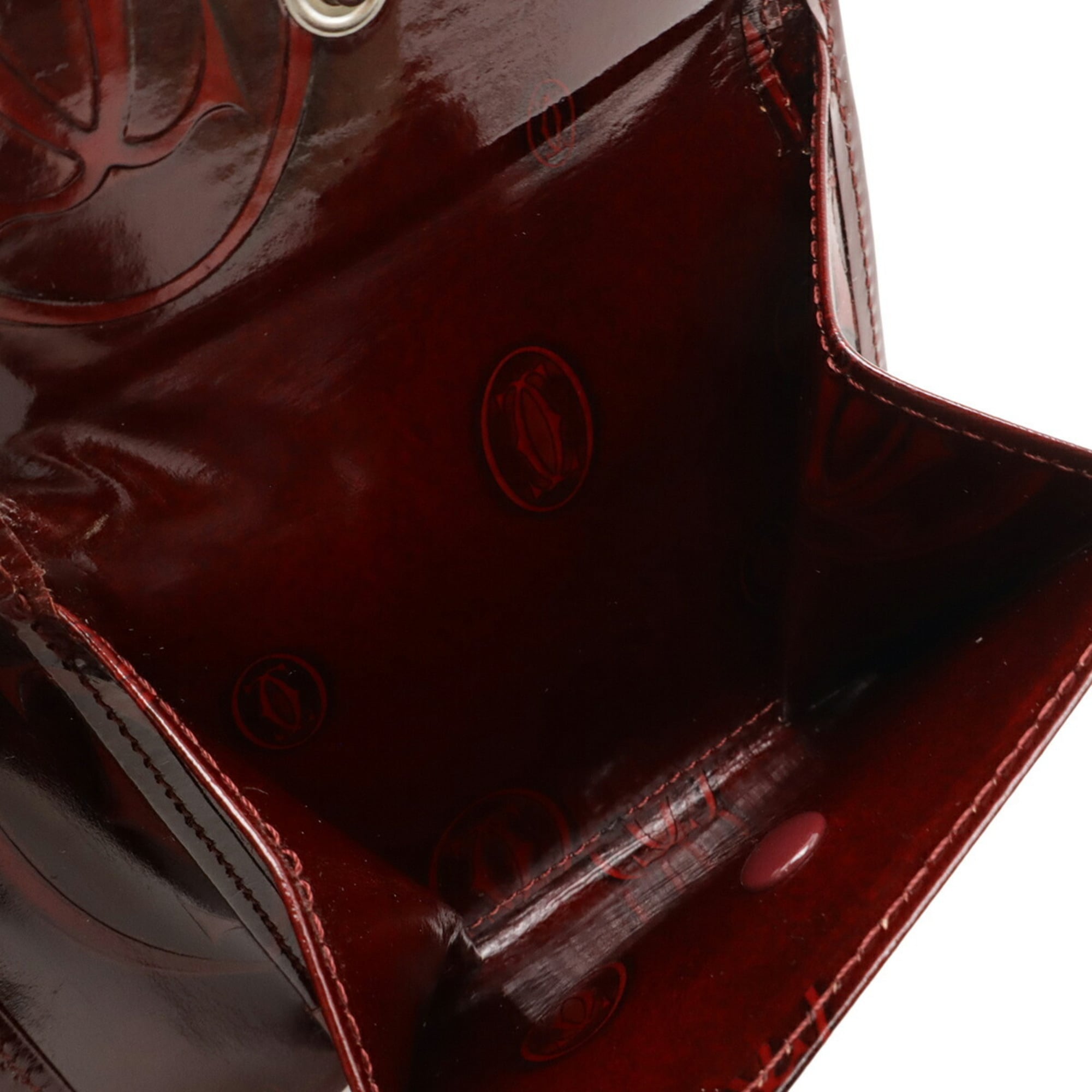 Cartier Happy Birthday Bordeaux Patent Leather Wallet (Bi-Fold) (Pre-Owned)