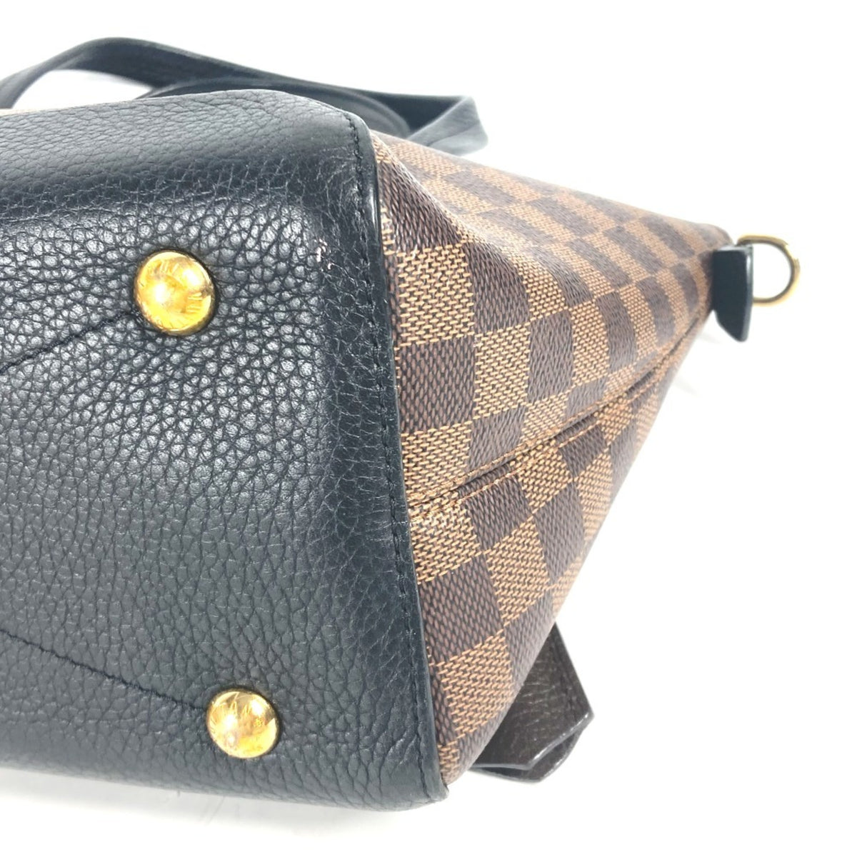 Louis Vuitton Black Brown Damier Canvas Noir Damier Canvas Leather Shoulder Bag Tote Bag (Pre-Owned)