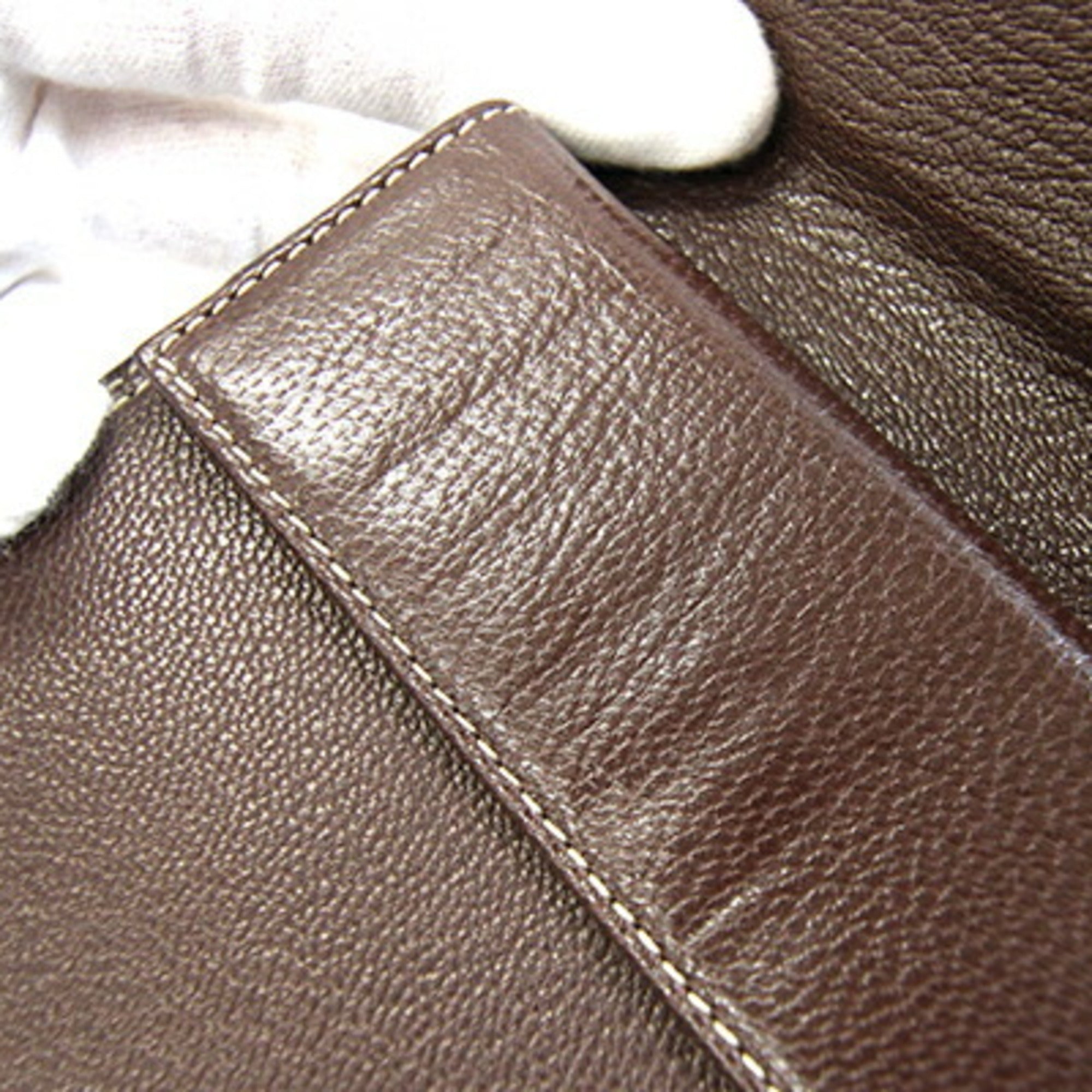 Prada Cacao Dark Brown Leather Wallet (Tri-Fold) (Pre-Owned)