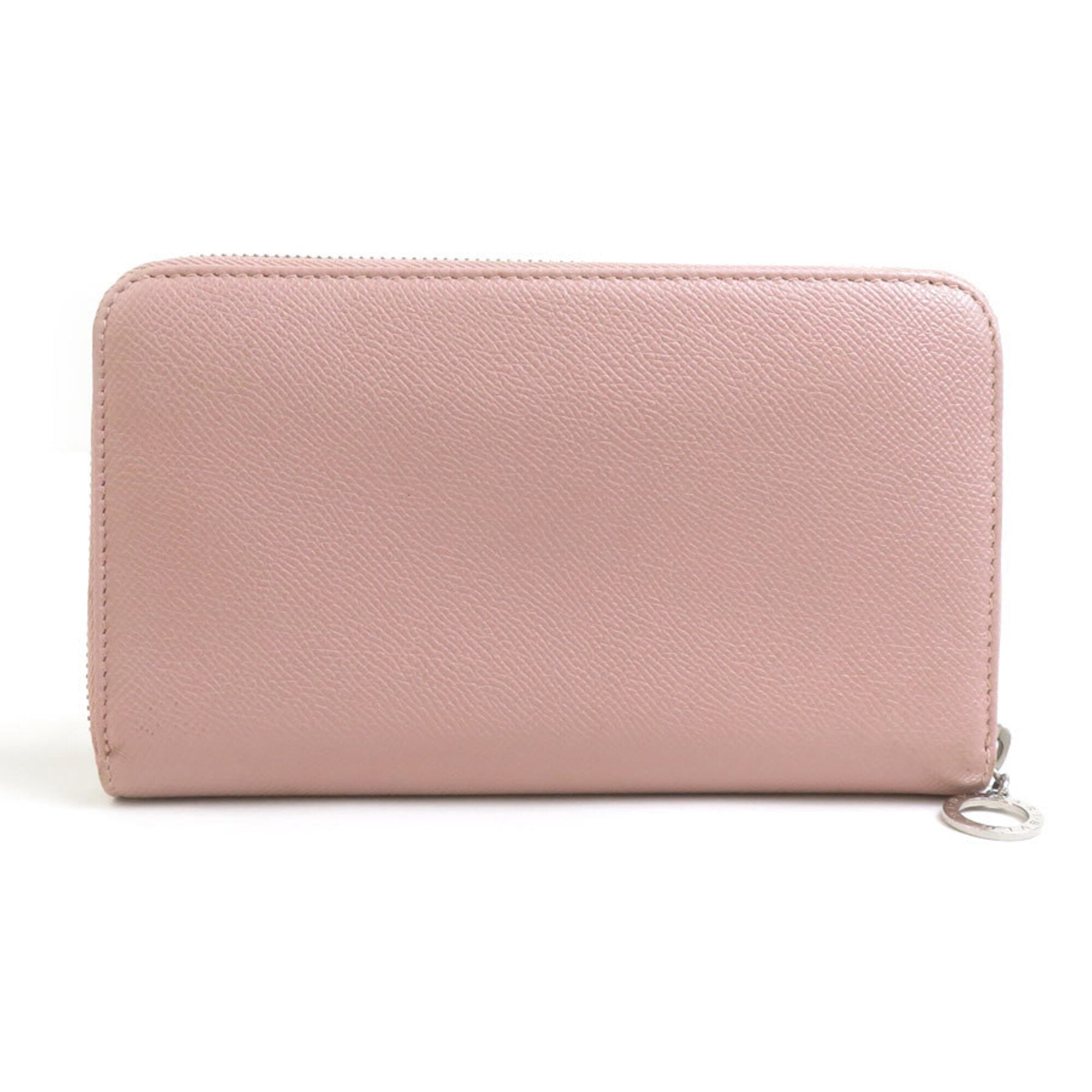 Bvlgari Light Pink Leather Long Wallet (Bi-Fold) (Pre-Owned)