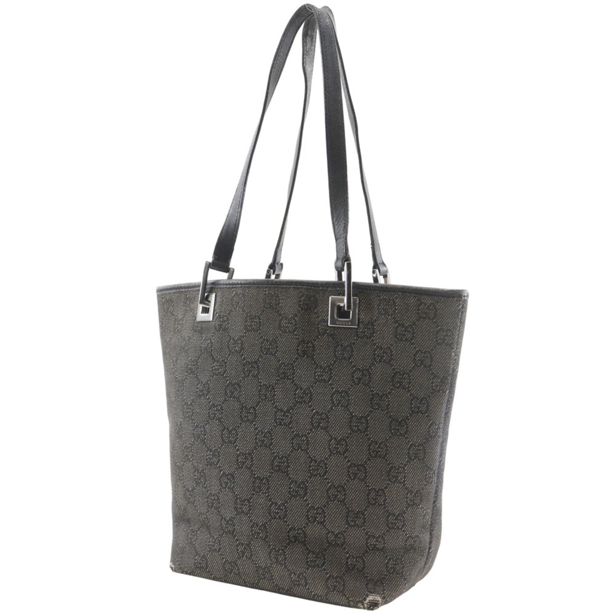 Gucci Black Denim Handbag Tote Bag (Pre-Owned)