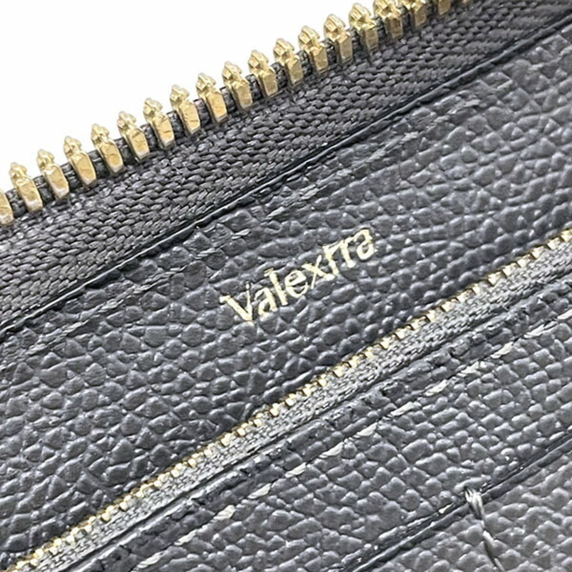 Valextra Charcoal Gray Leather Coin Purse/Coin Case (Pre-Owned)