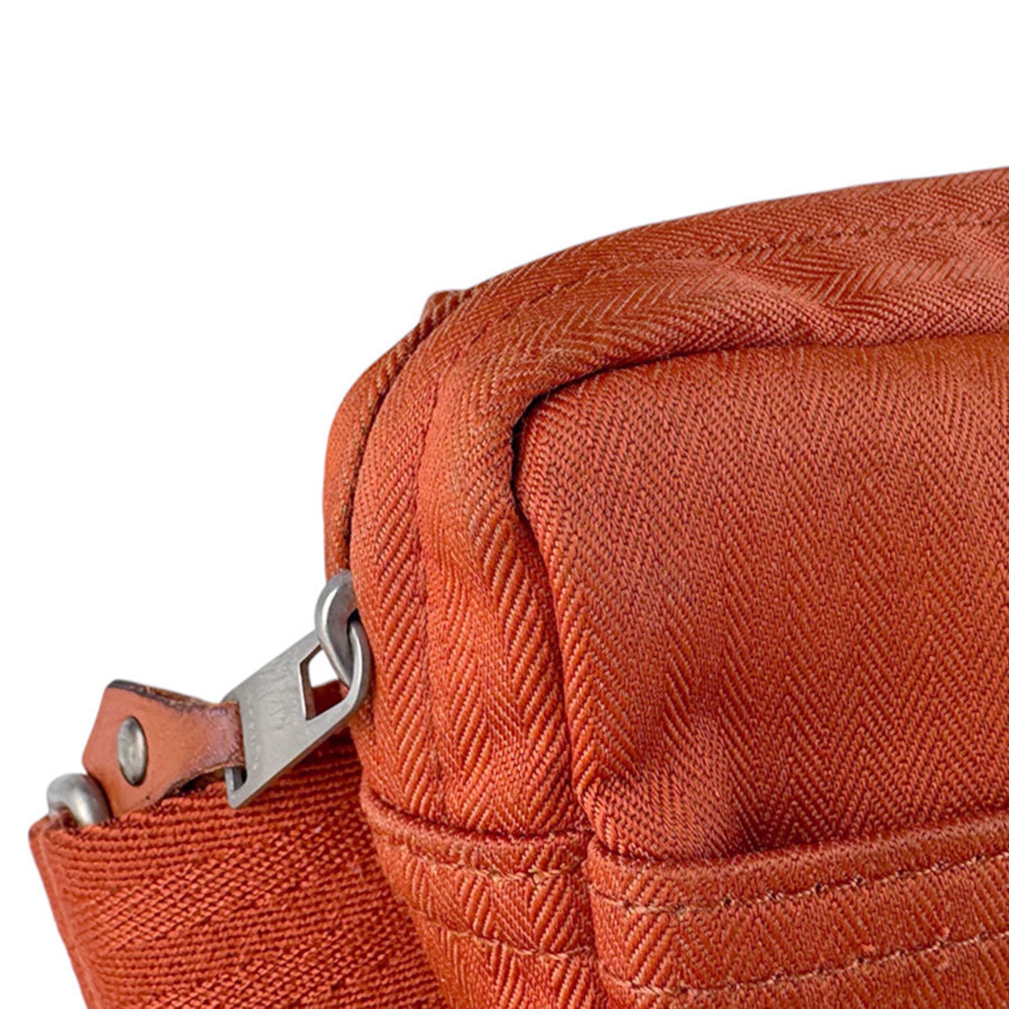 Hermes Orange Toile Chevron Fanny Pack Pochette (Pre-Owned)