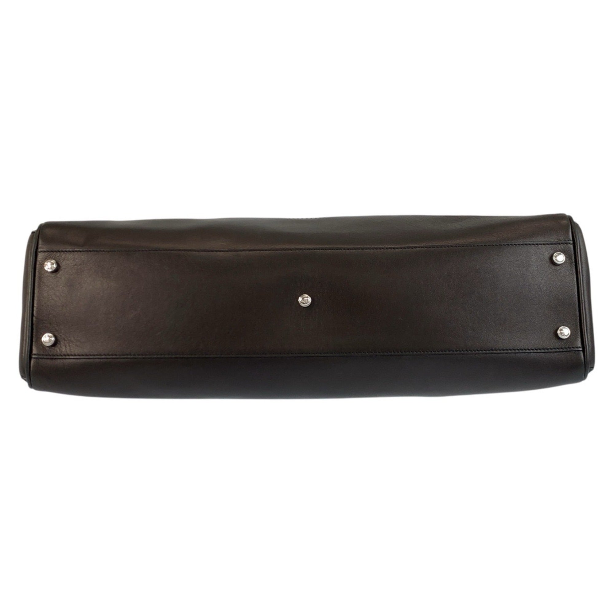 Cartier Black Leather Handbag Shoulder Bag Tote Bag (Pre-Owned)