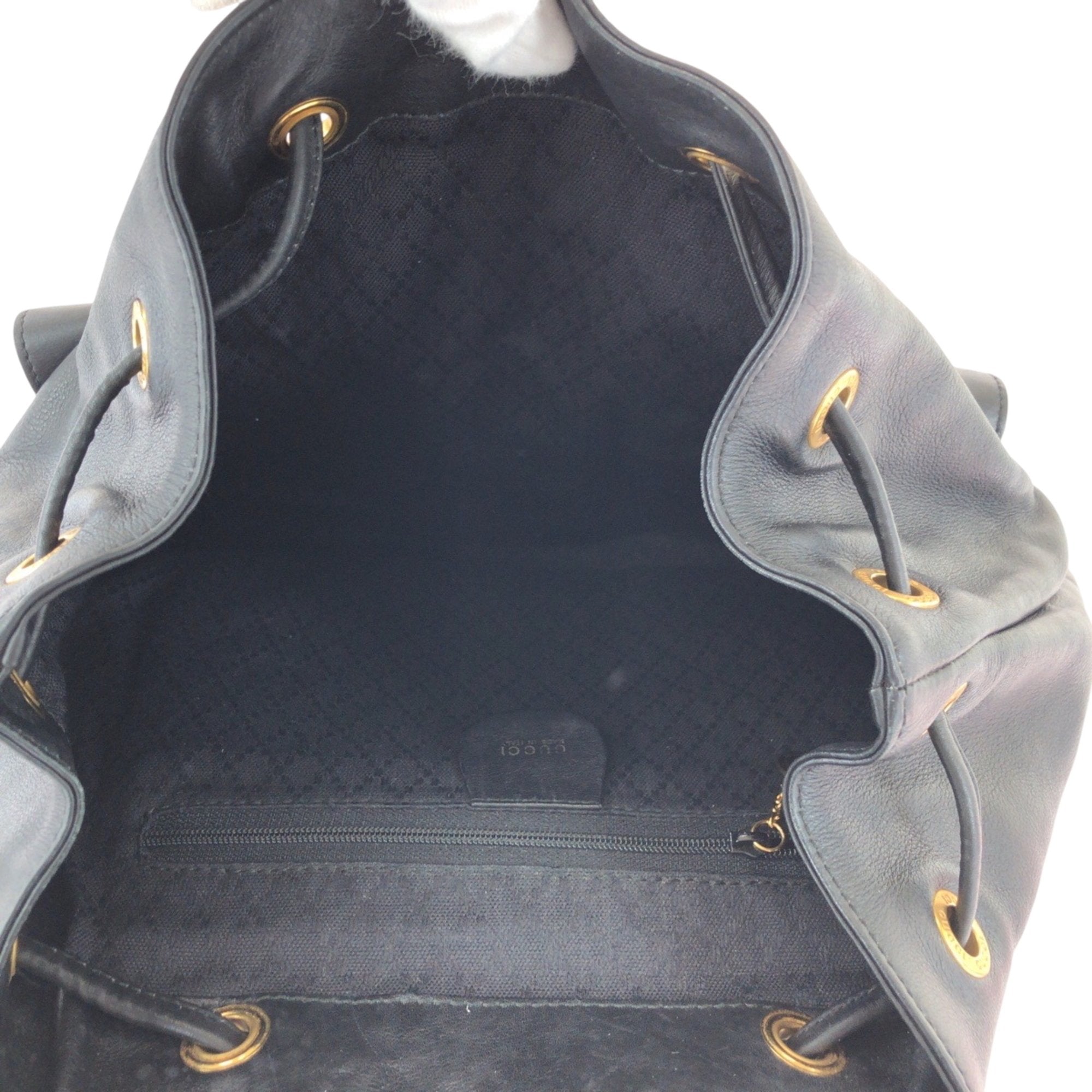 Gucci Black Brown Leather Backpack (Pre-Owned)