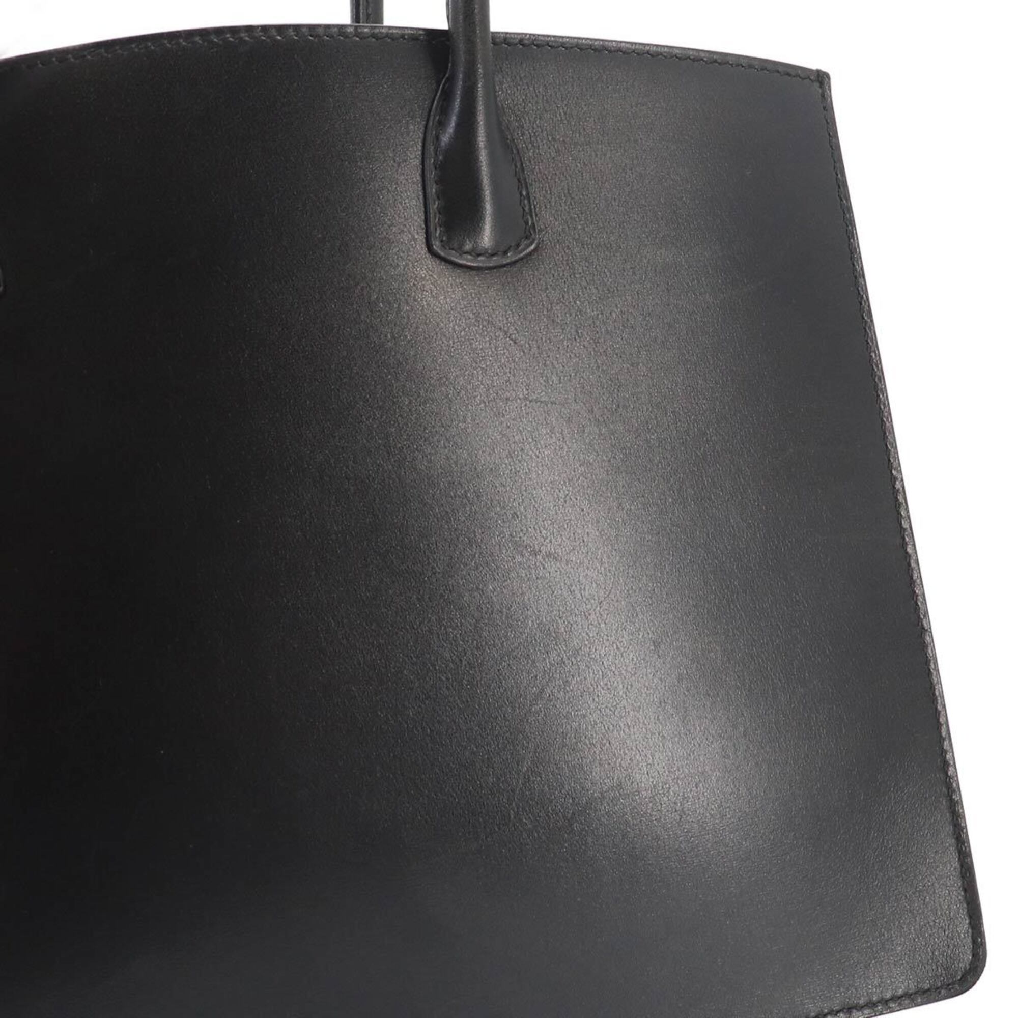 Hermes Black White Box Calf Leather Handbag (Pre-Owned)