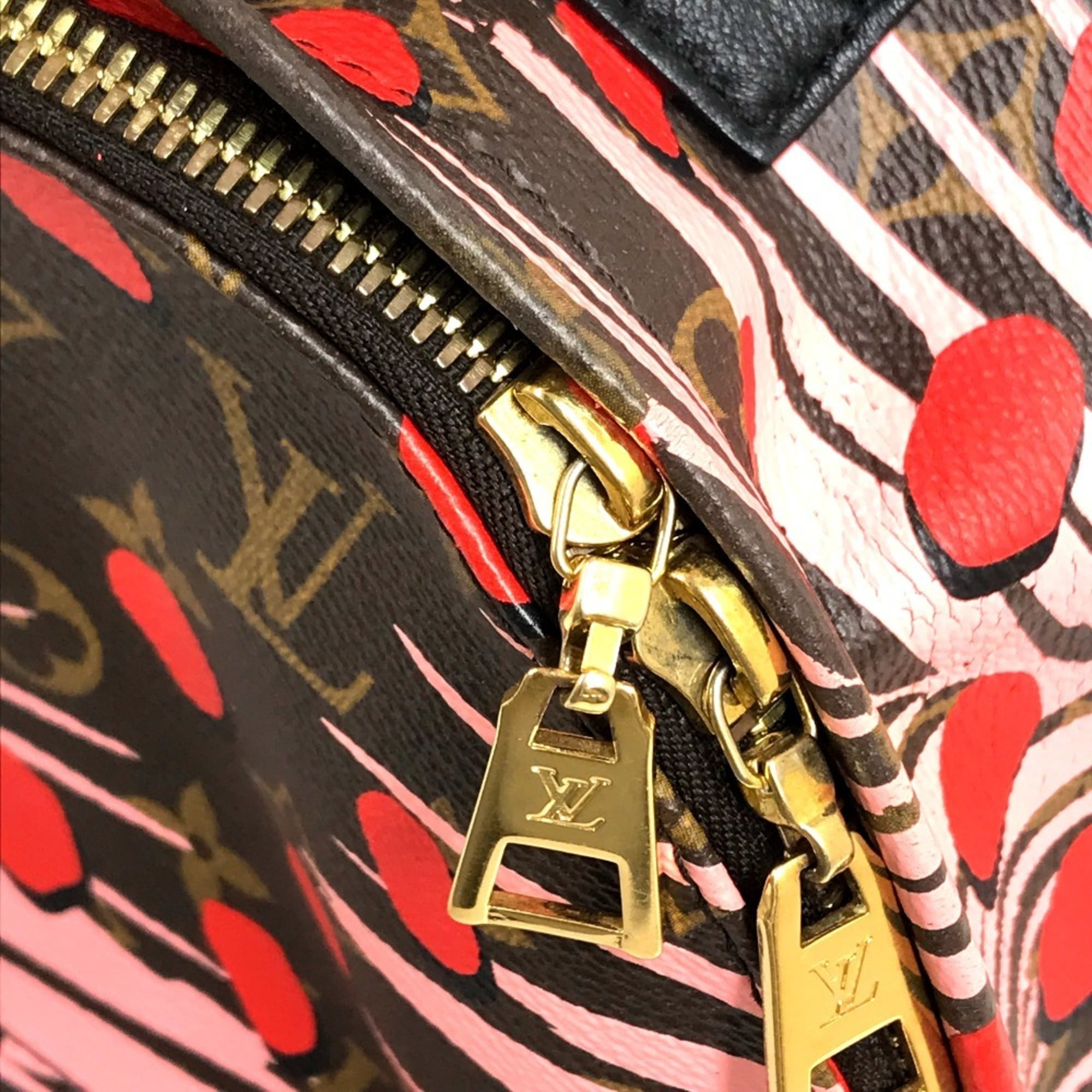 Louis Vuitton Brown Pink Red Color Monogram Backpack (Pre-Owned)