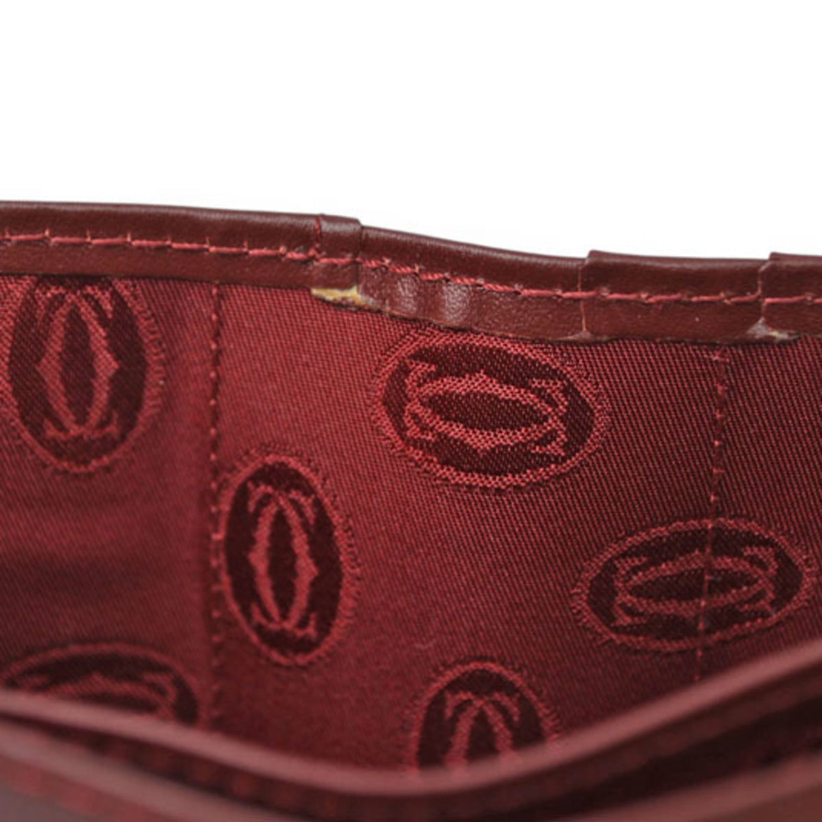 Cartier Bordeaux Leather Wallet (Bi-Fold) (Pre-Owned)